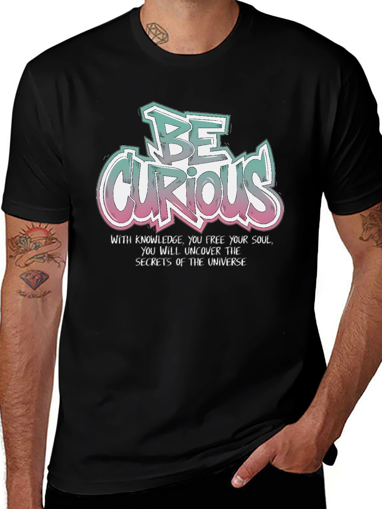 Variant 17 of Be Curious T-Shirt - Knowledge & Universe Design