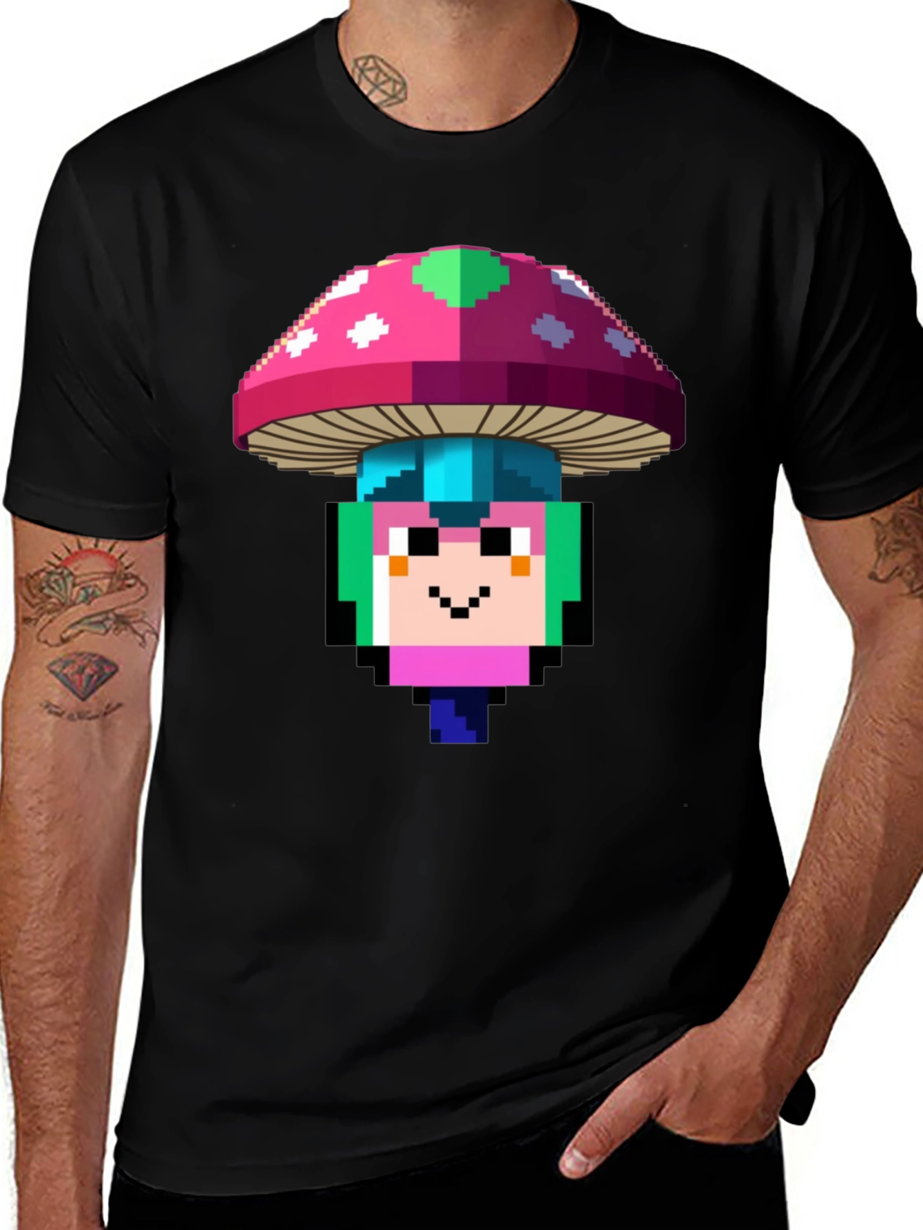 Variant 17 of Pixel Mushroom T-Shirt - Gaming Inspired Graphic Tee