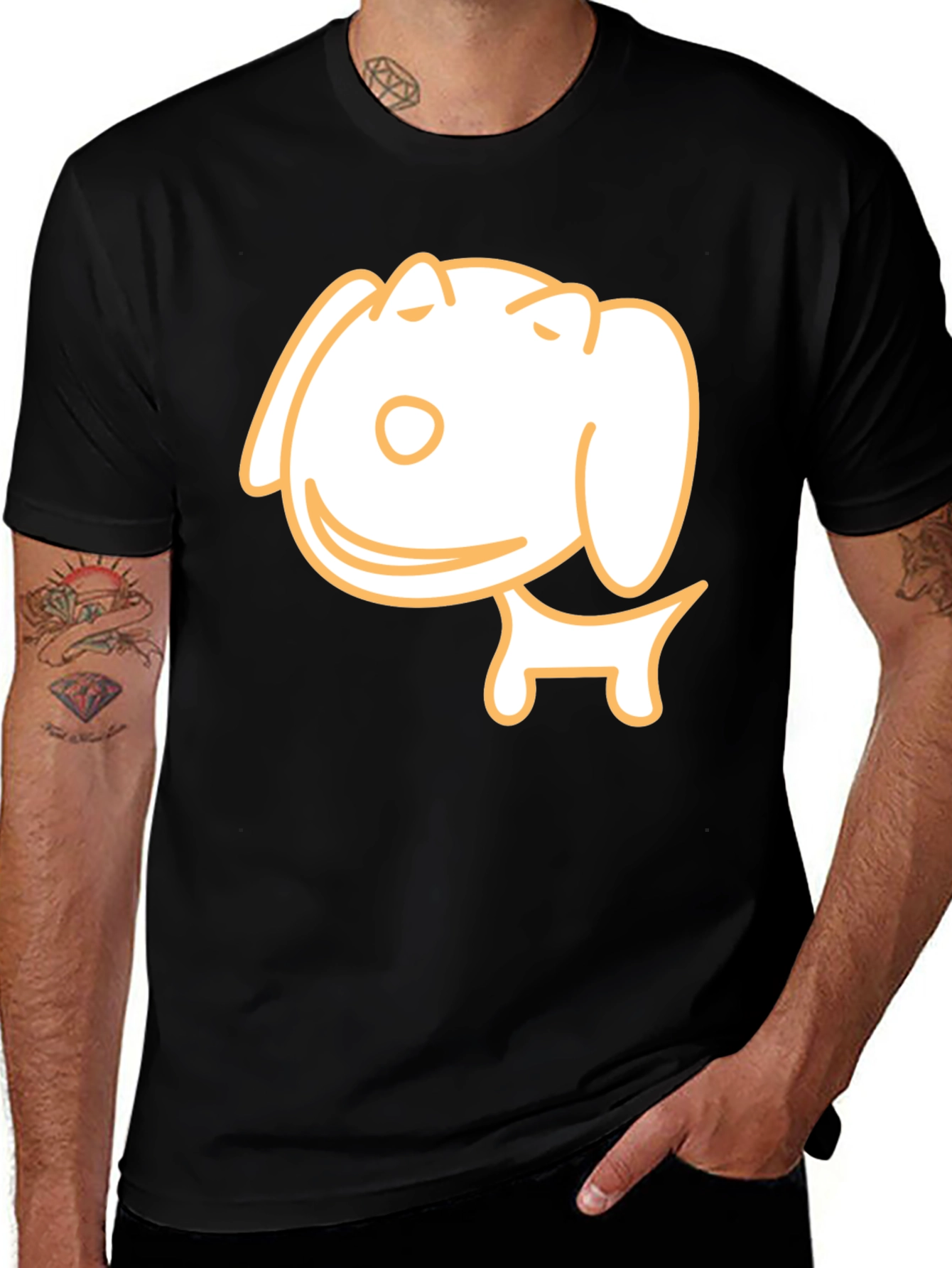 Variant 22 of Cute Dog Graphic T-Shirt - Black Casual Tee
