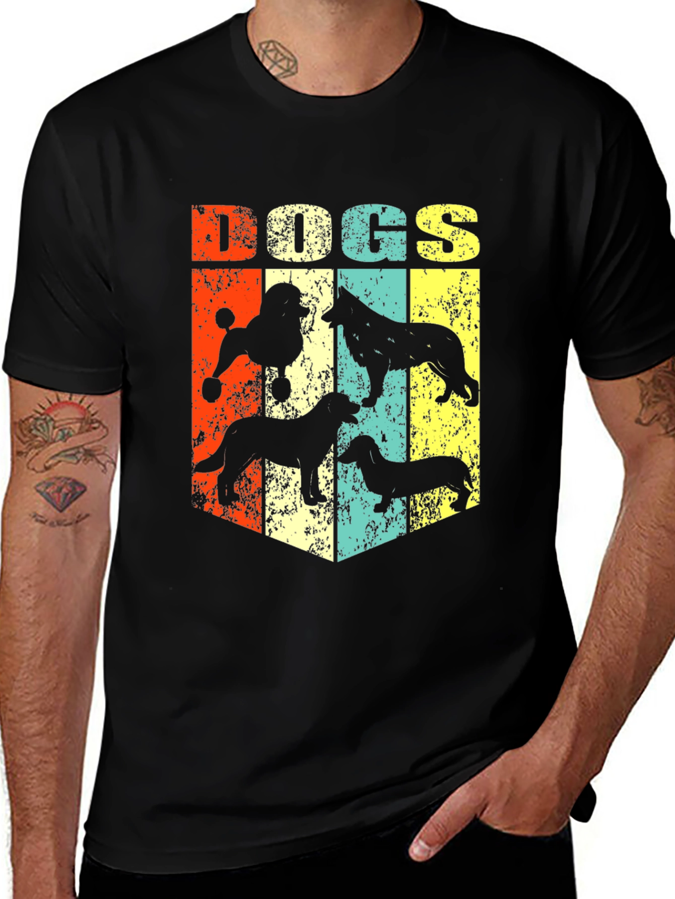 Variant 14 of Retro Dog Breed Silhouette Graphic T-Shirt