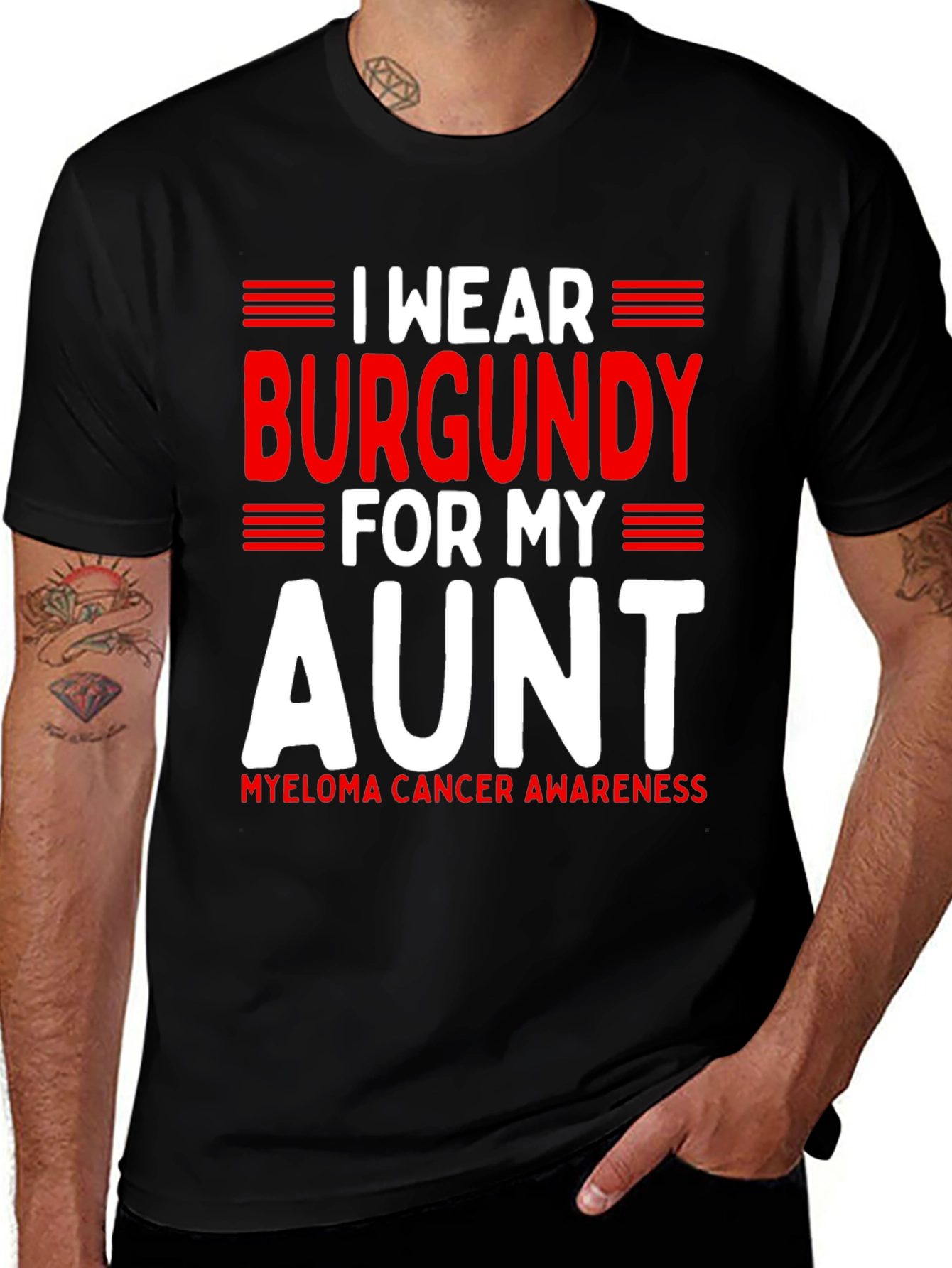 Variant 18 of I Wear Burgundy For My Aunt T-Shirt