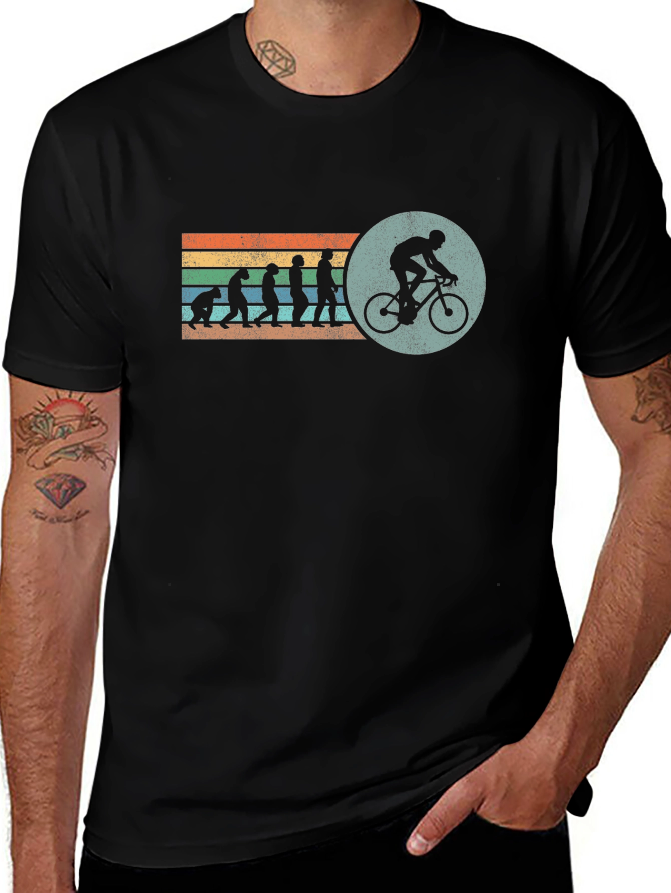 Variant 14 of Evolution of a Cyclist Black T-Shirt