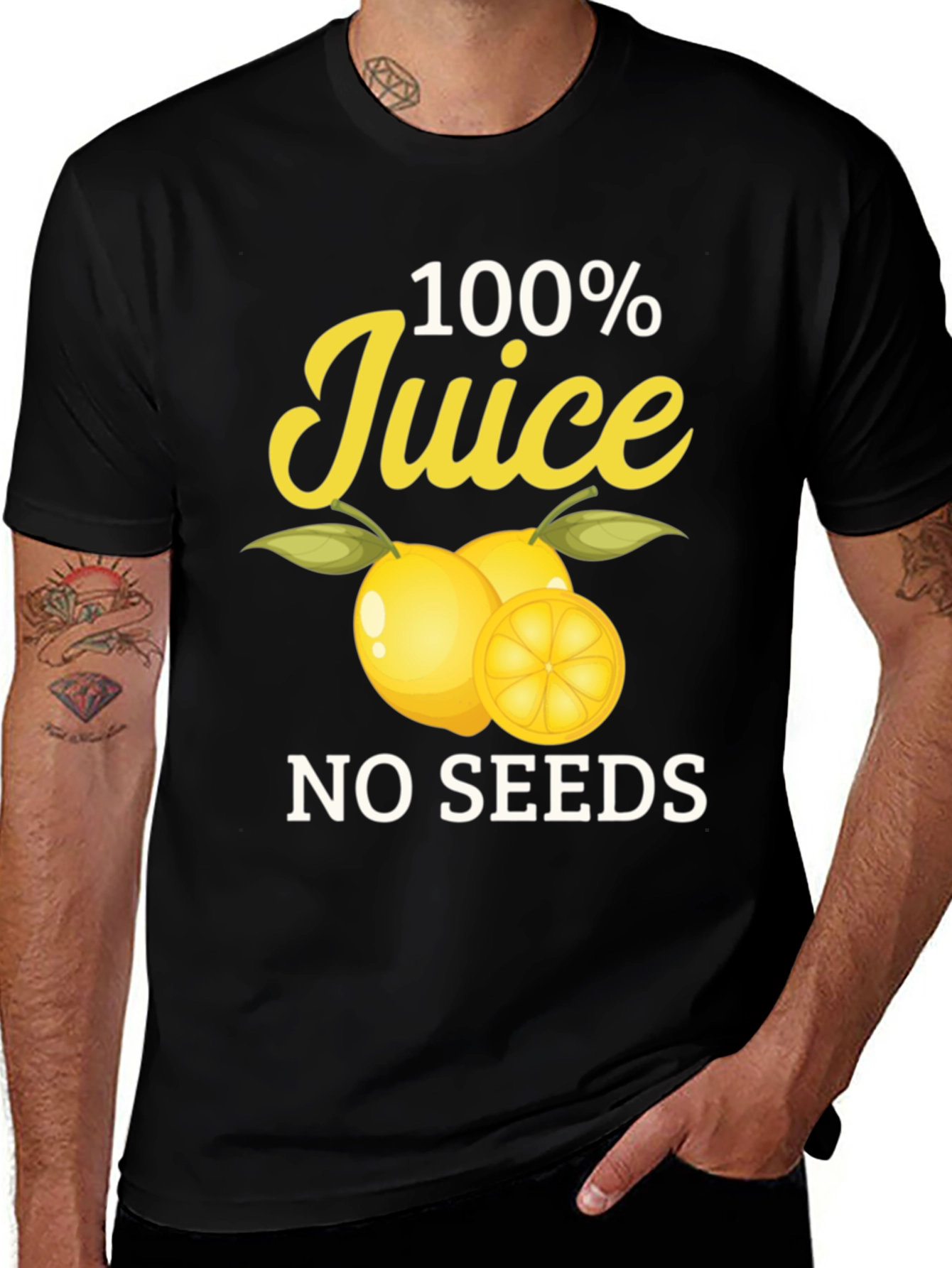 100% Juice No Seeds Black T-Shirt