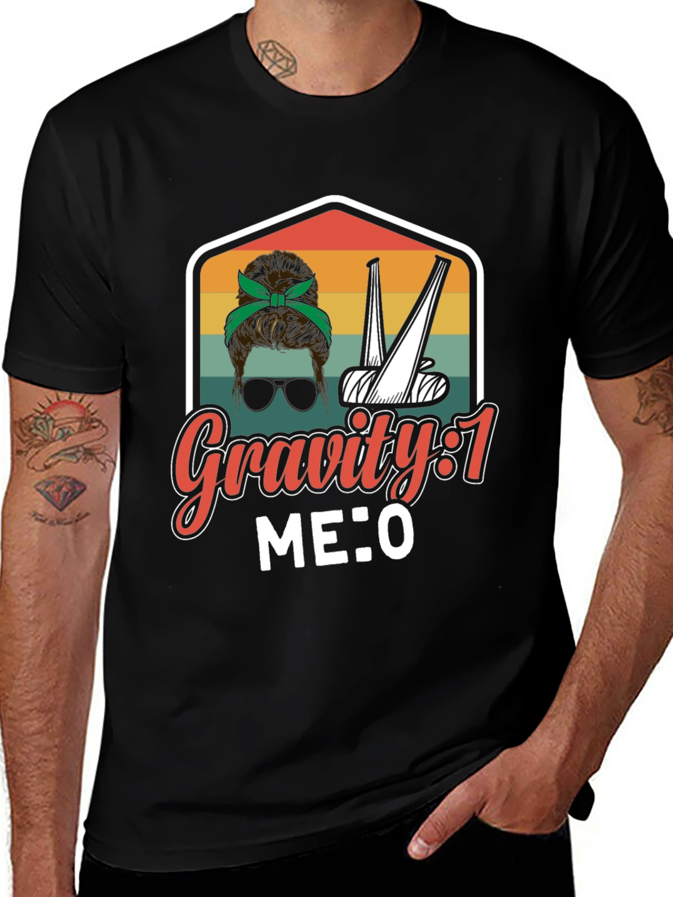 Variant 25 of Gravity 1, Me 0 Funny Broken Bone T-Shirt