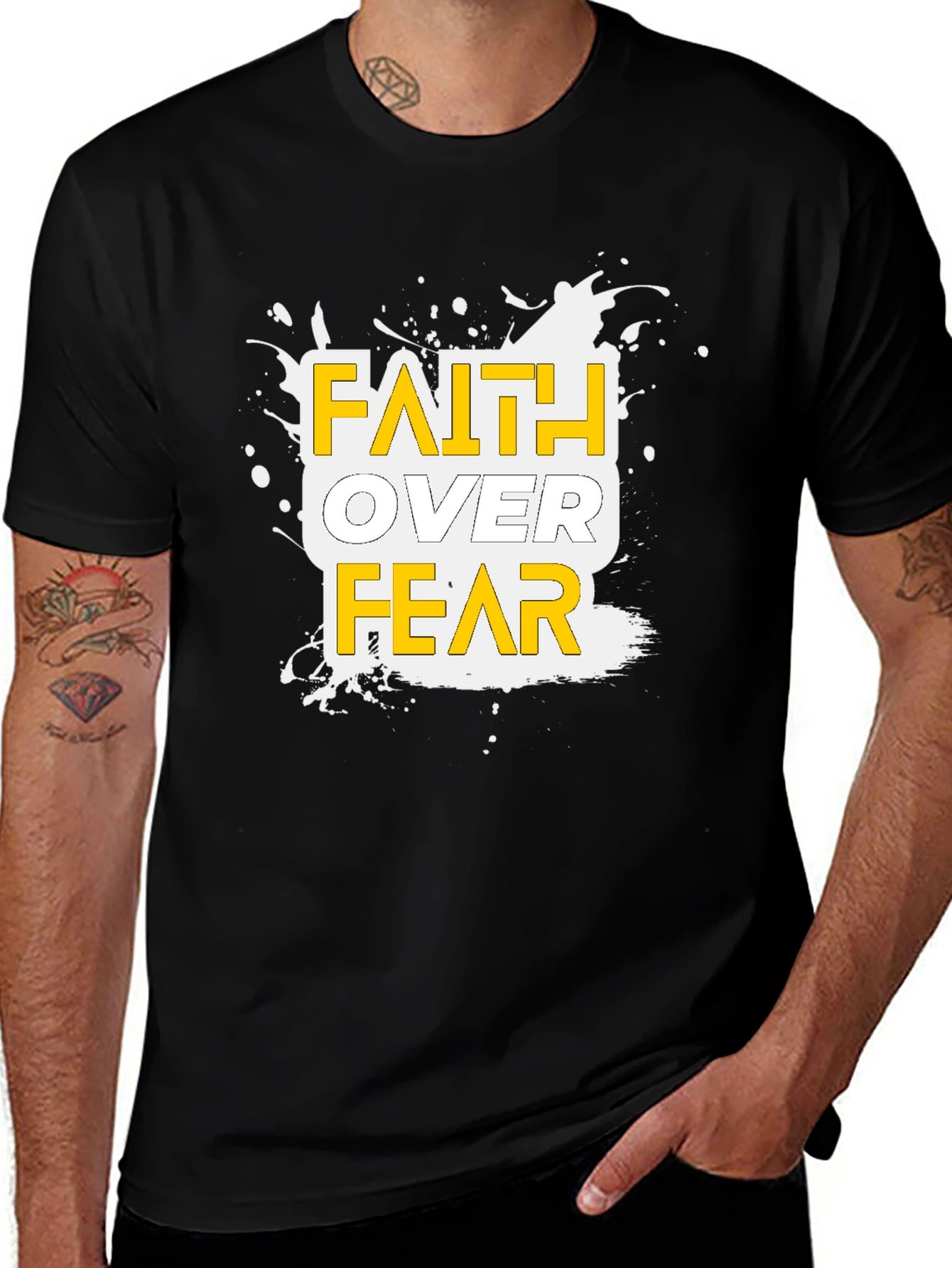 Variant 15 of Faith Over Fear Graphic T-Shirt - Inspirational Tee