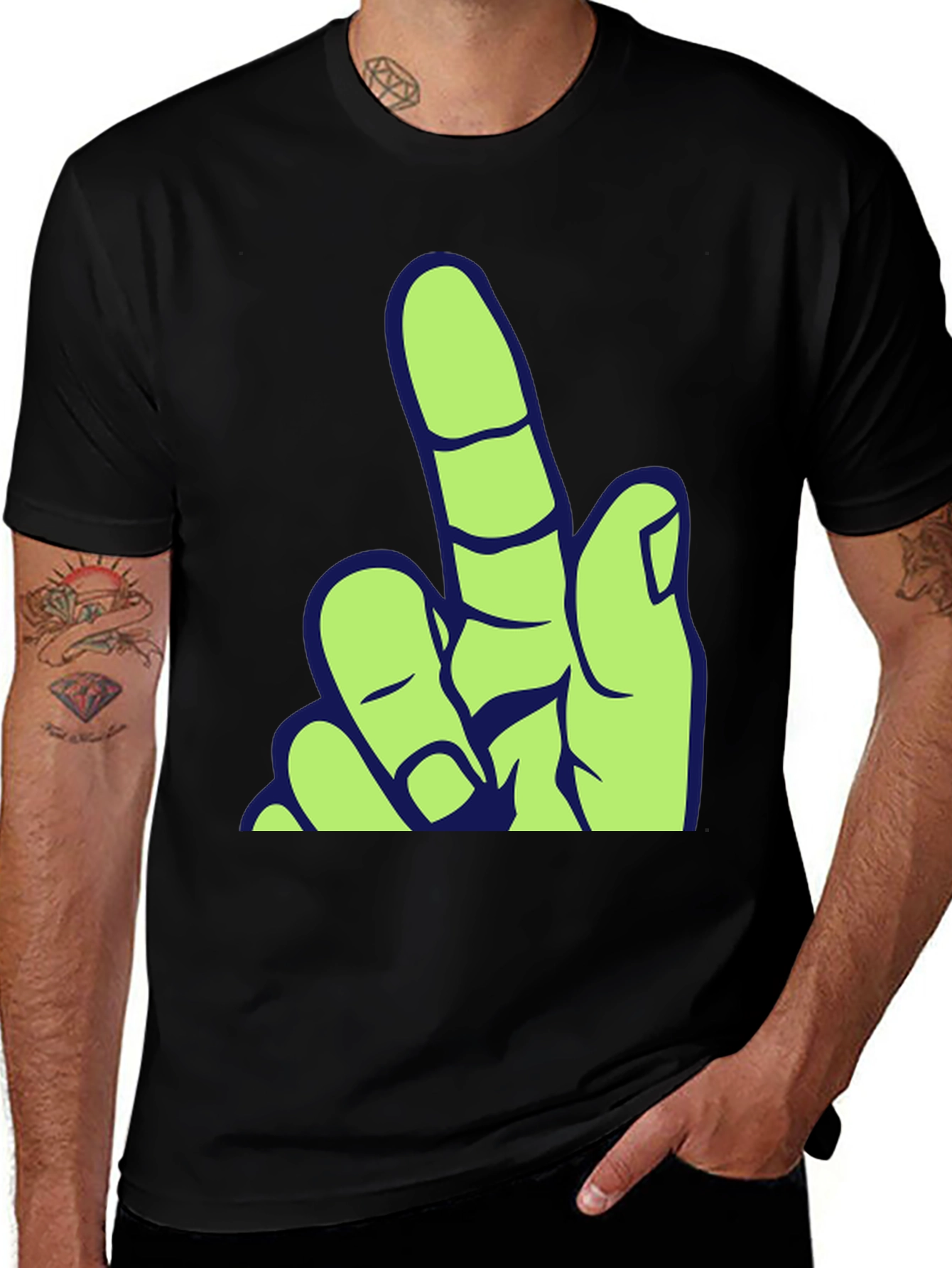 Variant 2 of Middle Finger Hand Gesture Graphic Tee