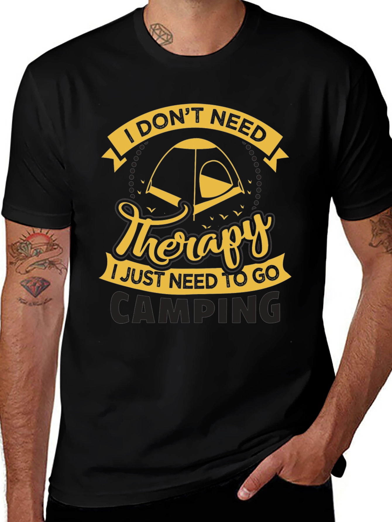 Variant 18 of Camping Therapy Black T-Shirt
