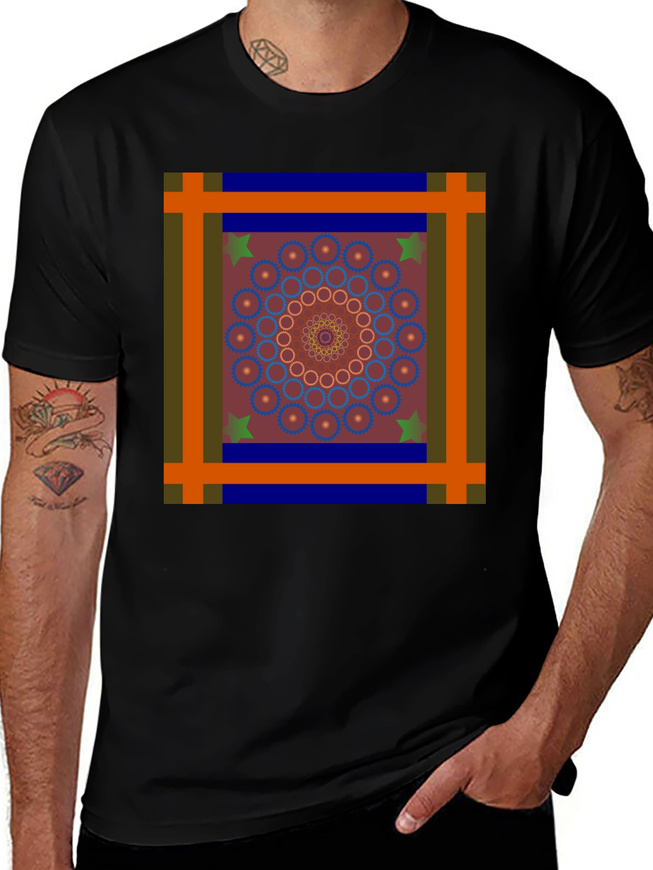 Variant 14 of Geometric Mandala Graphic Tee - Unique Design