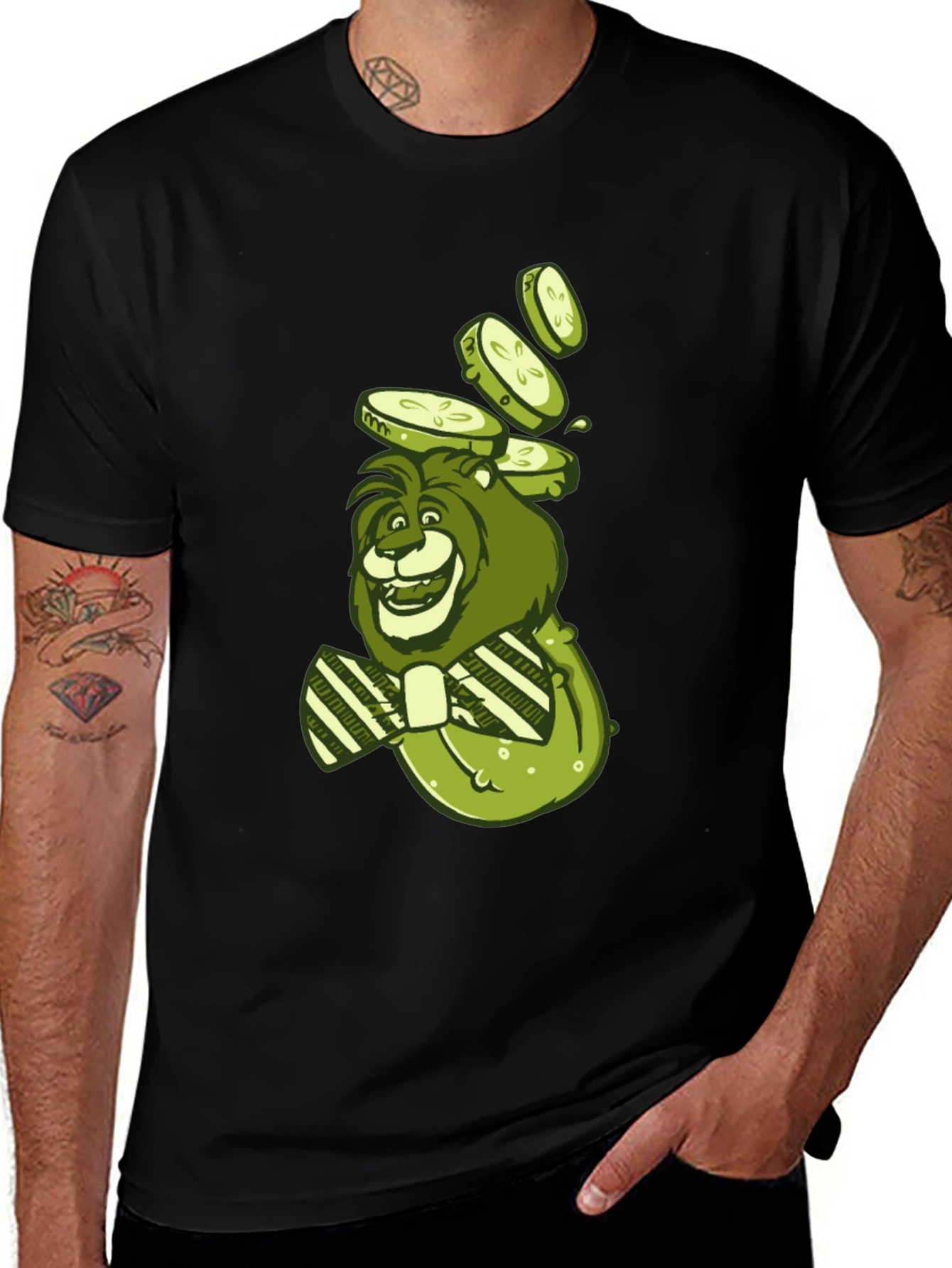 Variant 8 of Lion with Cucumbers Graphic Tee