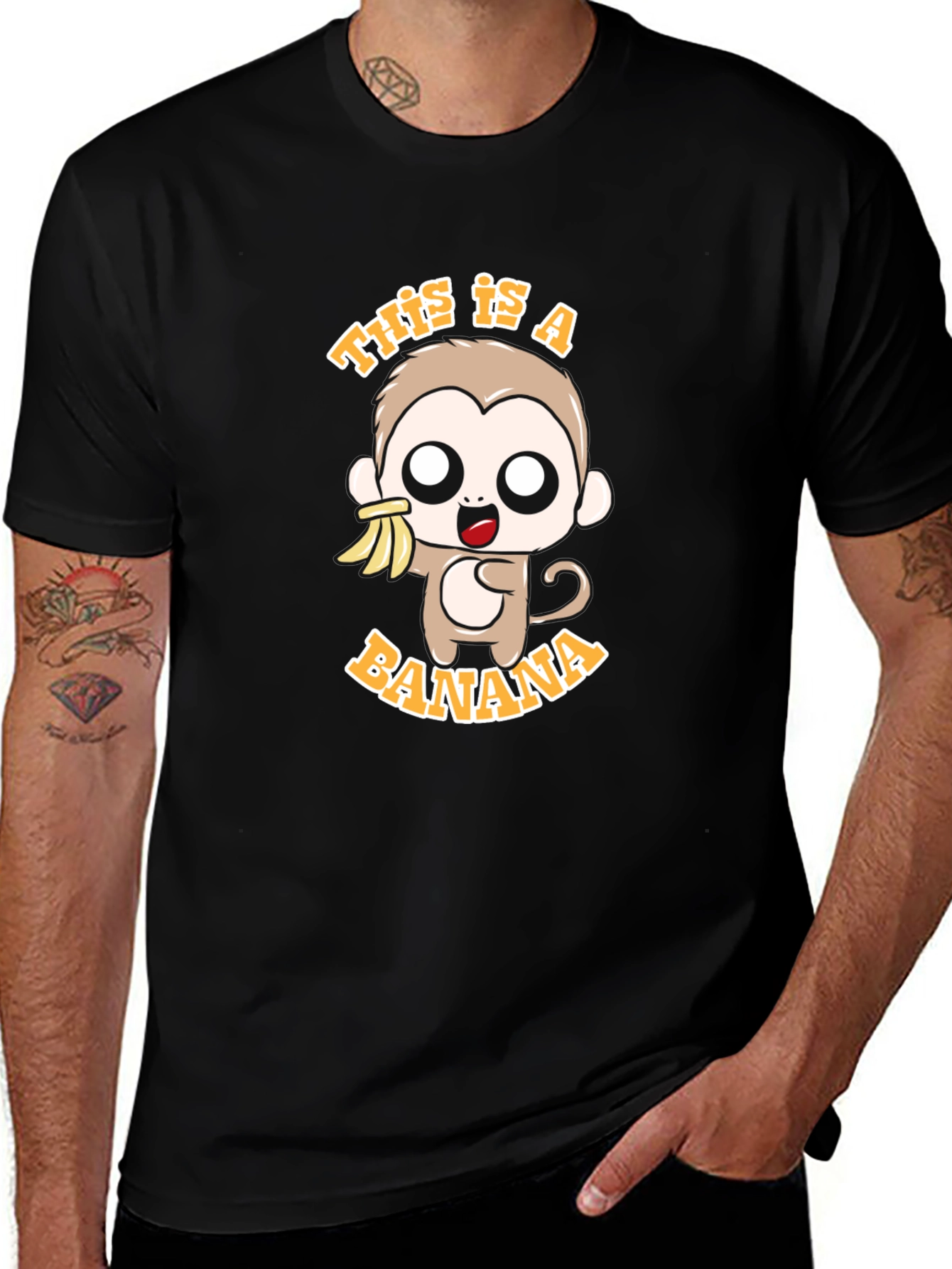 Variant 7 of Funny Monkey Banana Graphic T-Shirt