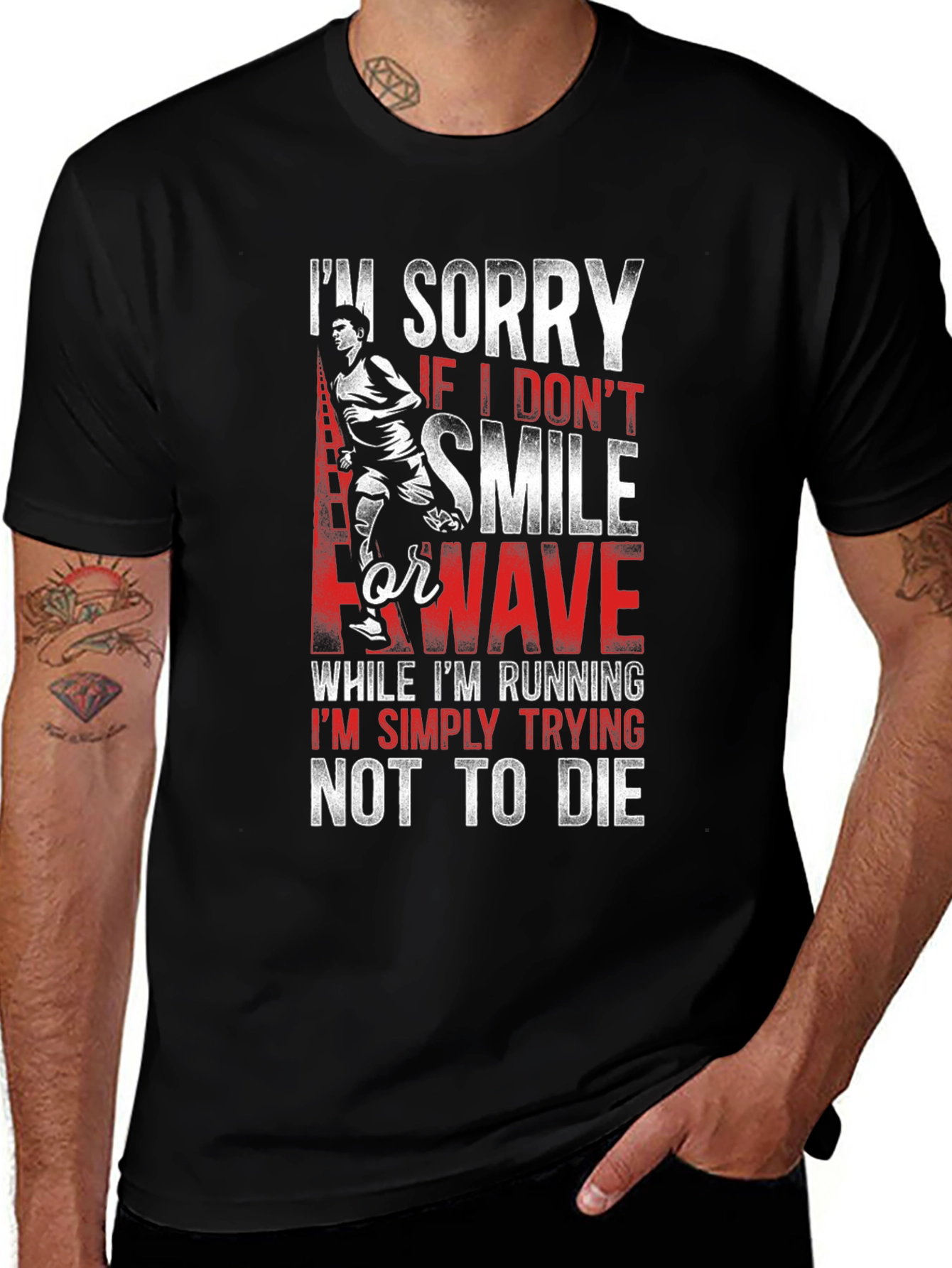 Variant 23 of Funny Runner T-Shirt - Running Not to Die