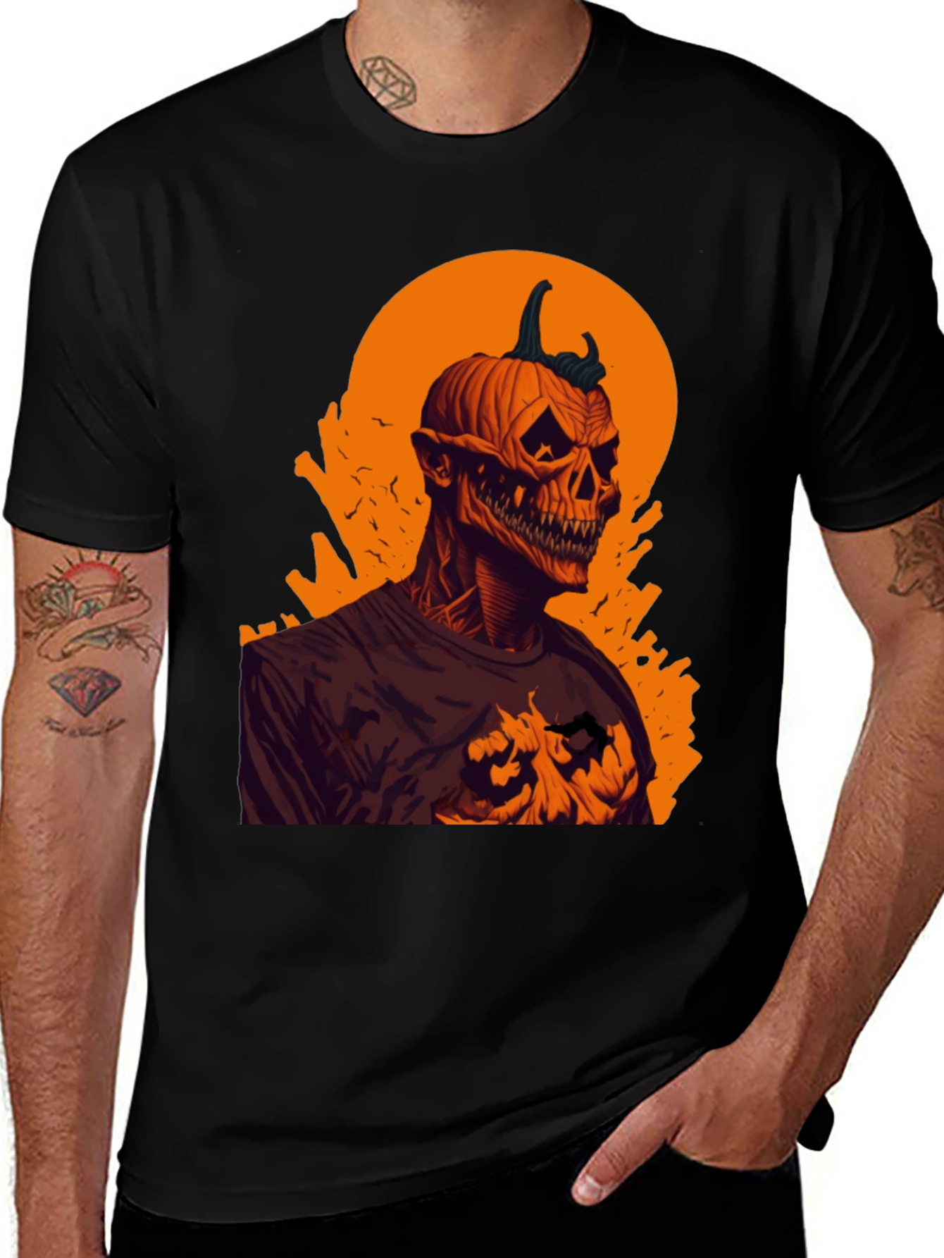 Pumpkin Head Halloween Graphic Tee