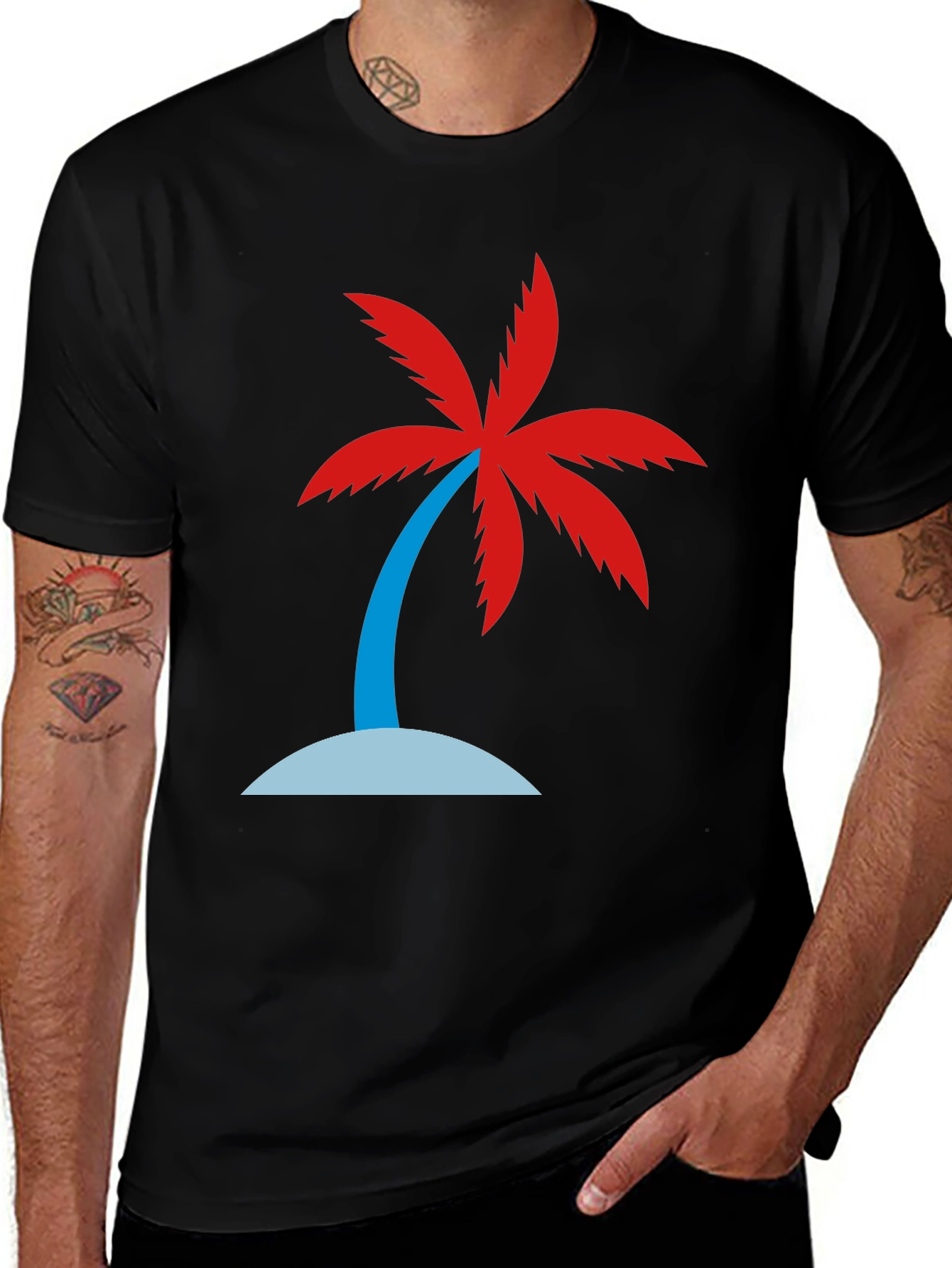Variant 28 of Black Palm Tree Graphic T-Shirt