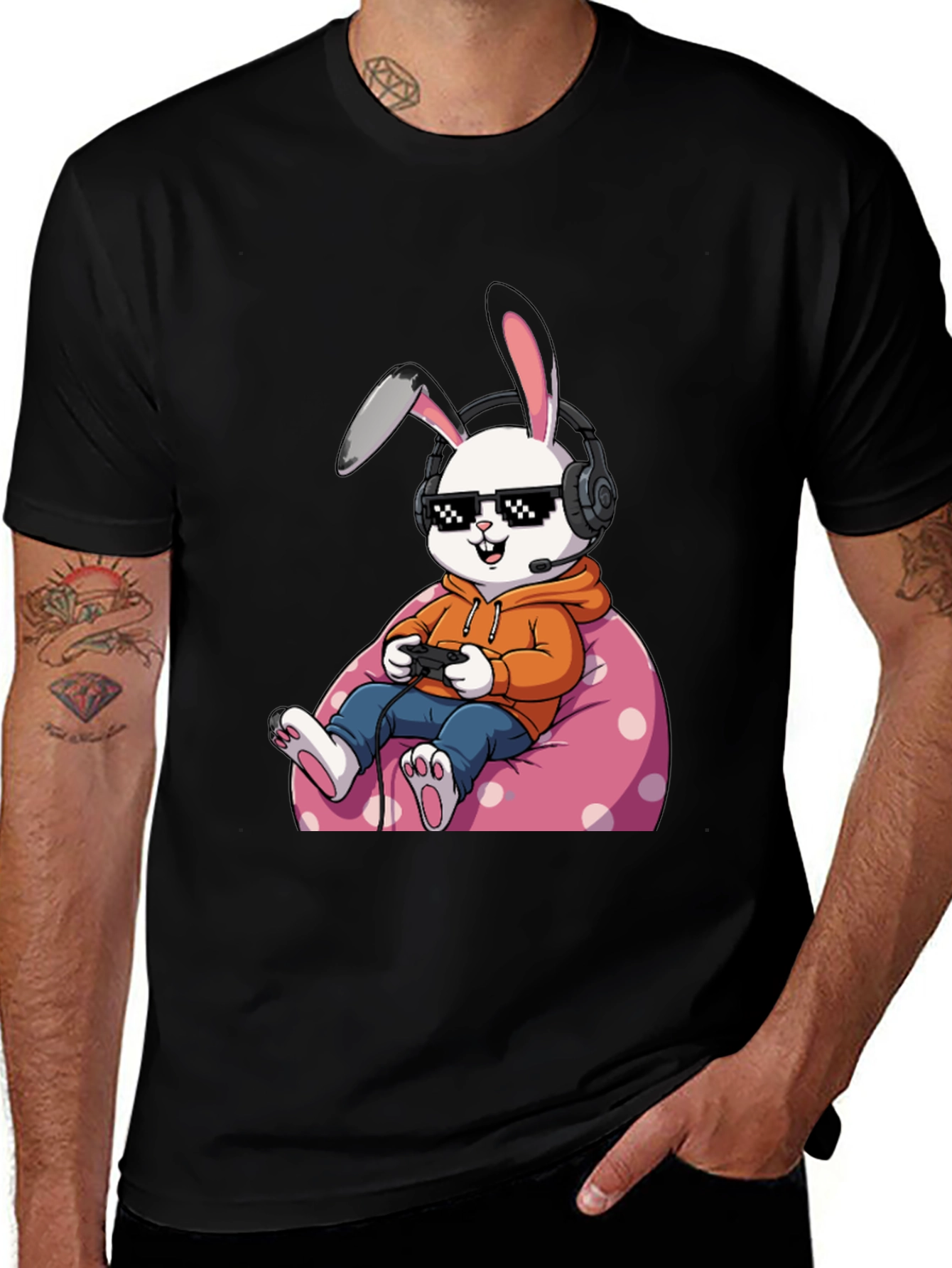 Variant 15 of Gamer Bunny T-Shirt - Cool Graphic Tee