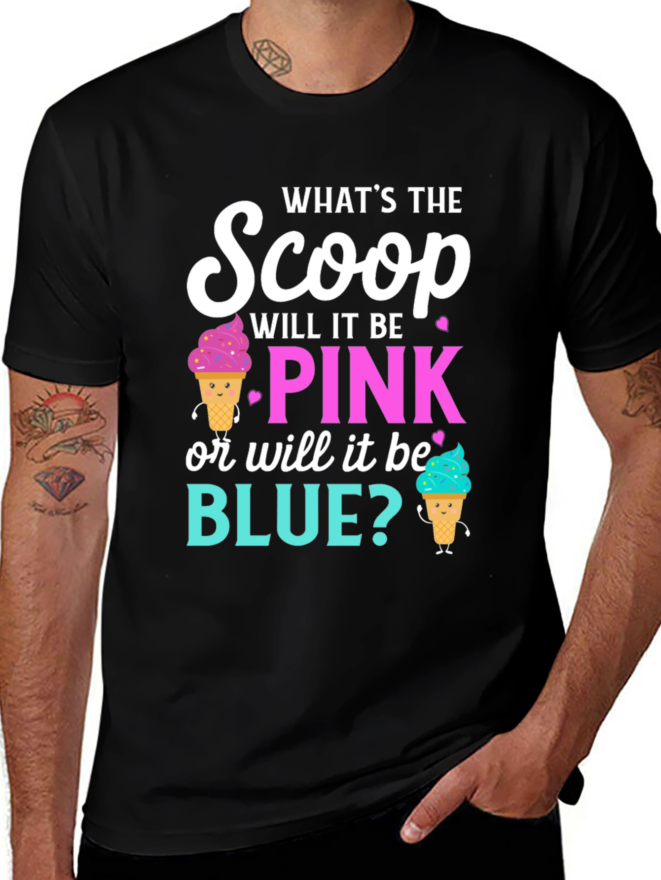 Variant 24 of Gender Reveal T-Shirt: Pink or Blue Scoop?
