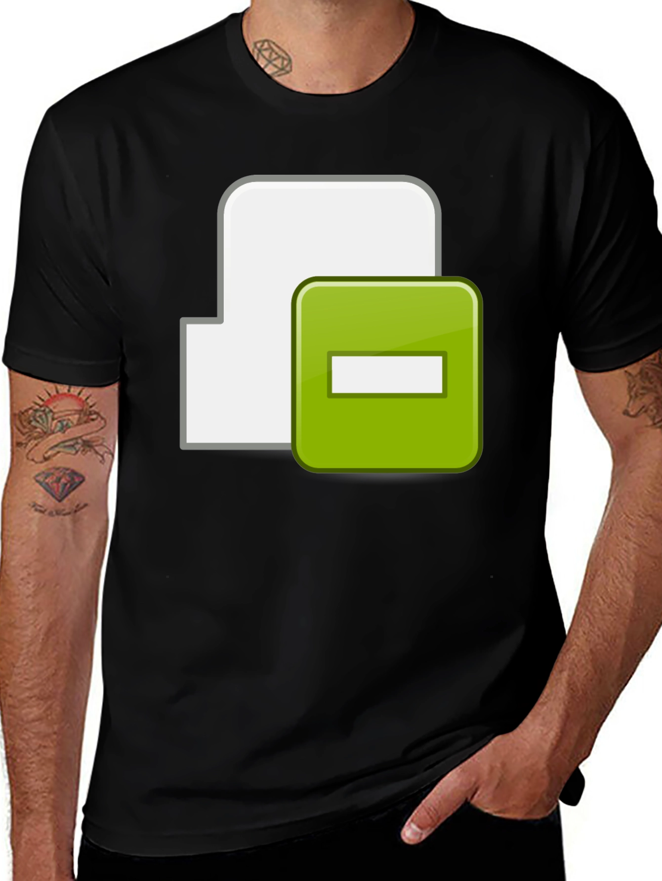 Variant 20 of Black T-Shirt with Minus Sign Icon