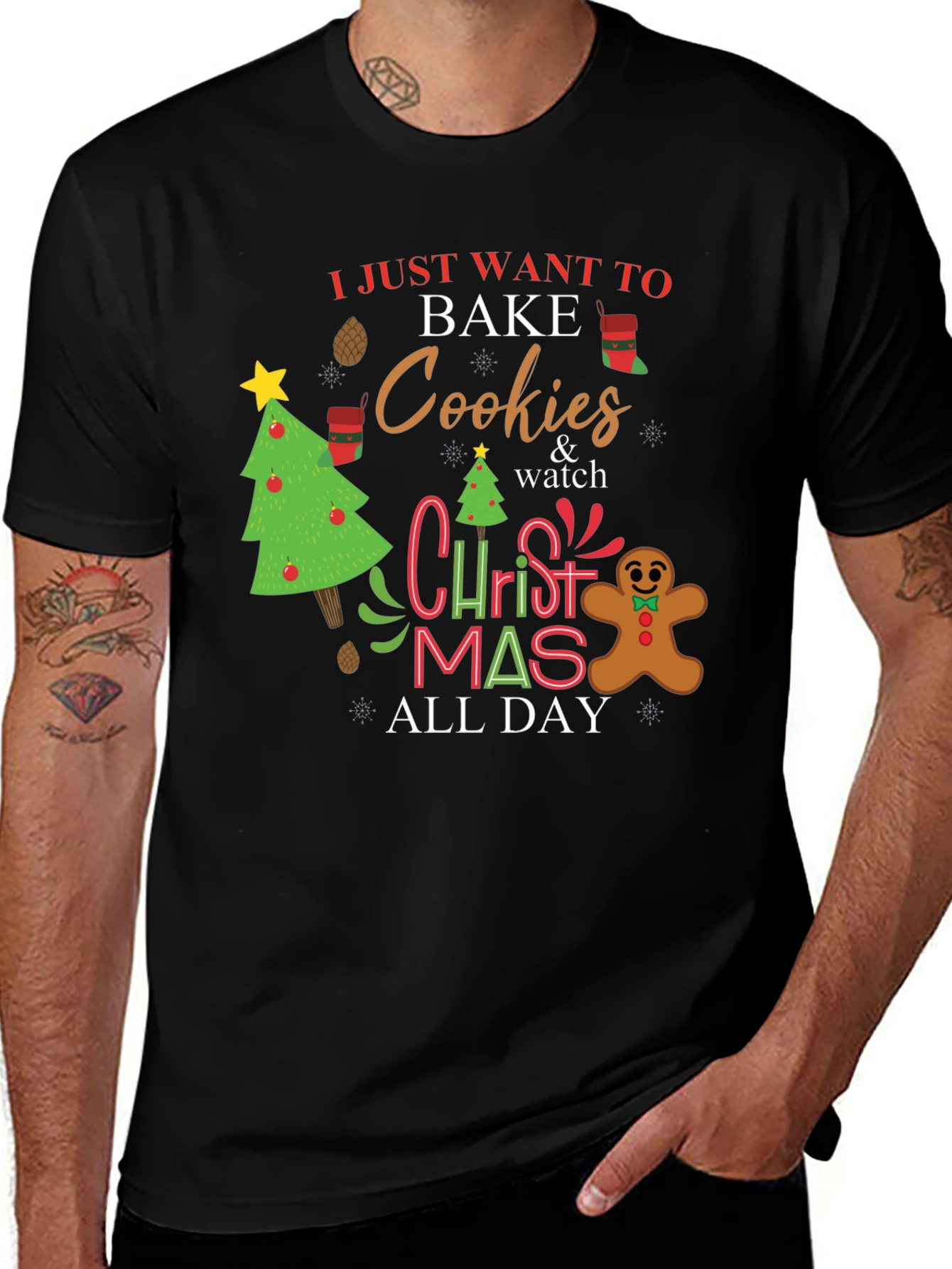 Variant 10 of Christmas Baking T-Shirt: Bake Cookies All Day