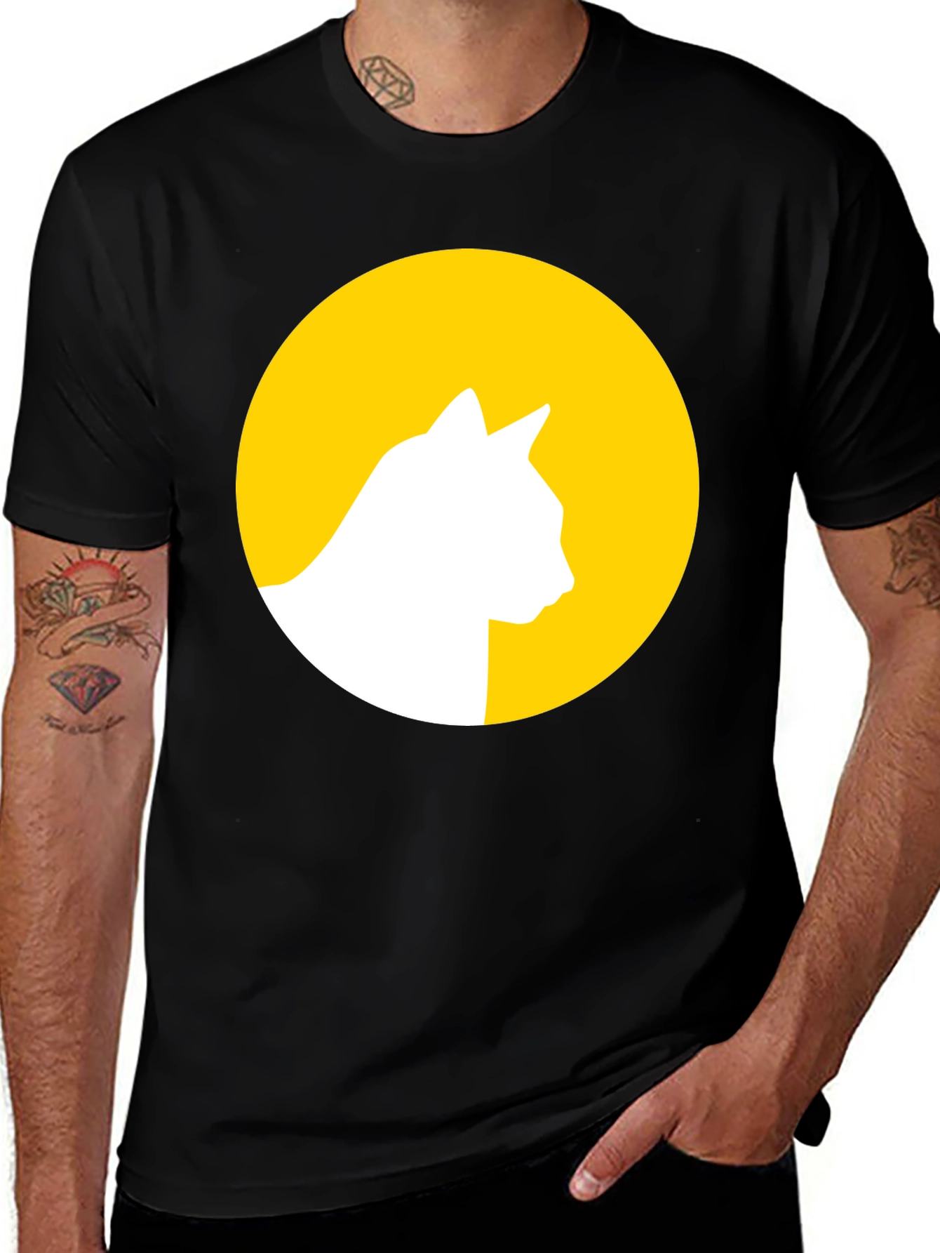 Variant 29 of Cat Silhouette Moon Graphic Tee