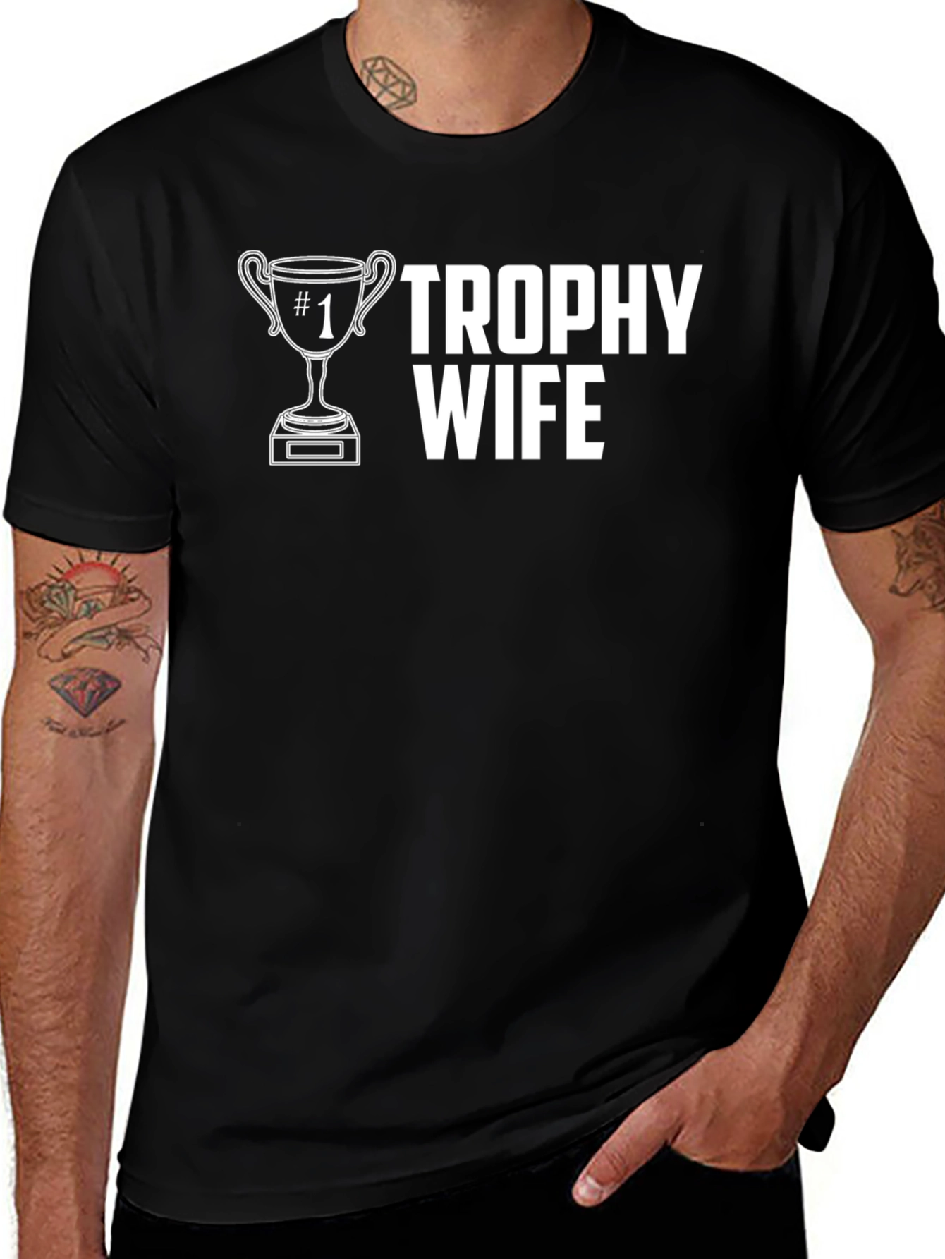 Variant 7 of Trophy Wife Graphic Tee - Black Cotton T-Shirt