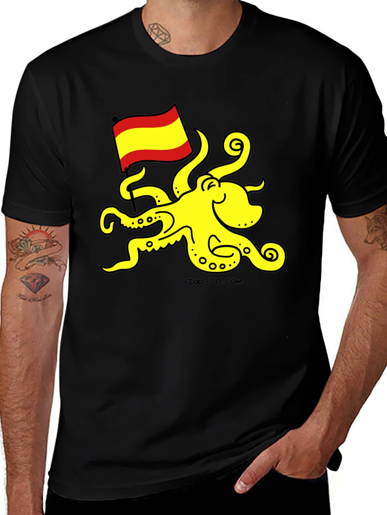 Variant 25 of Spain Octopus T-Shirt - Fun and Unique Design