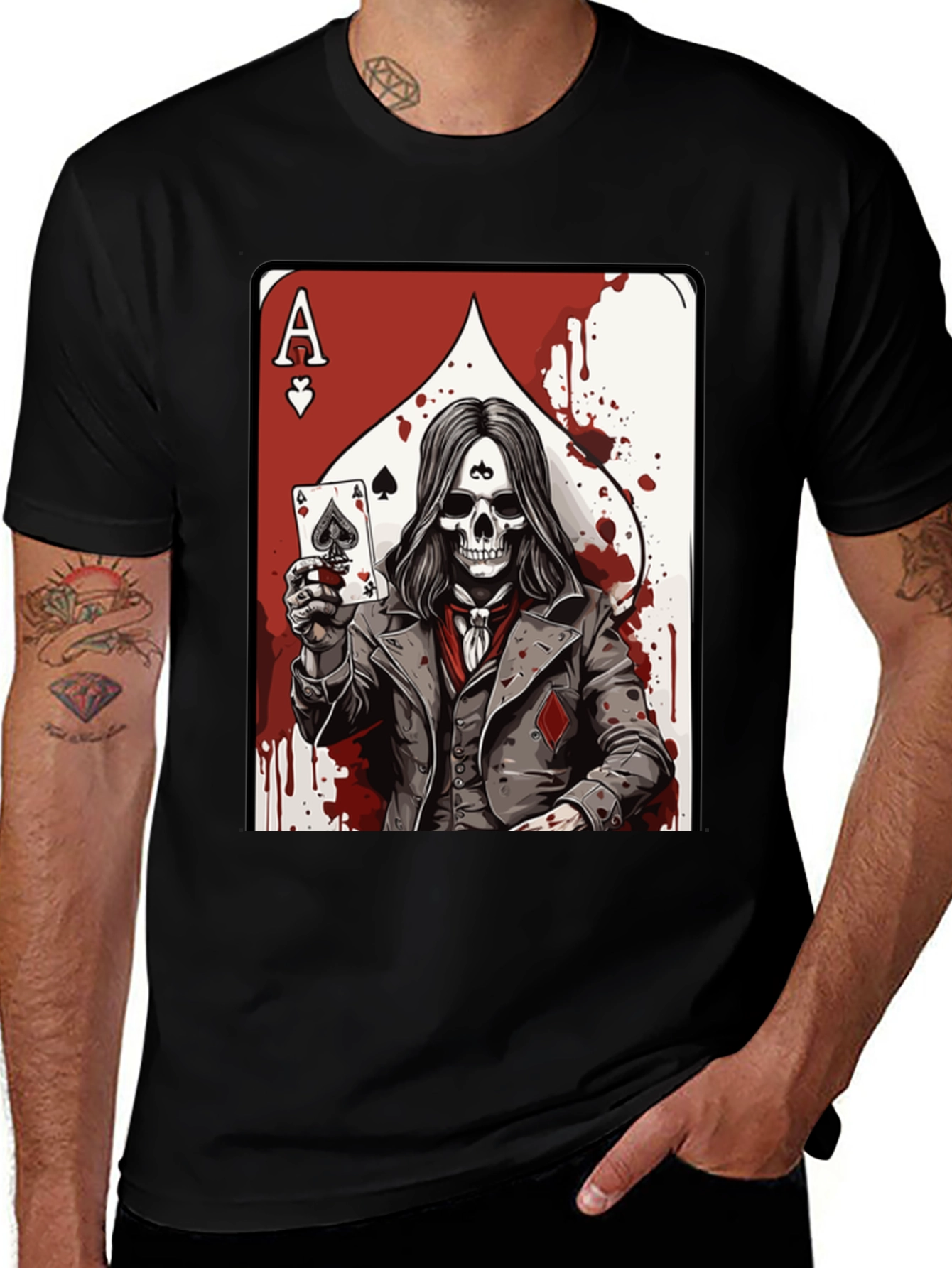 Variant 13 of Ace of Spades Skeleton Graphic T-Shirt