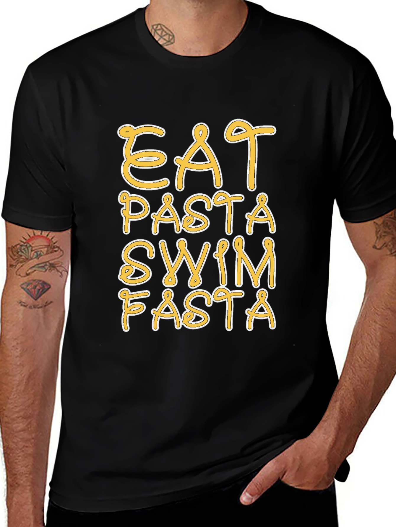 Variant 24 of Eat Pasta Swim Fasta T-Shirt