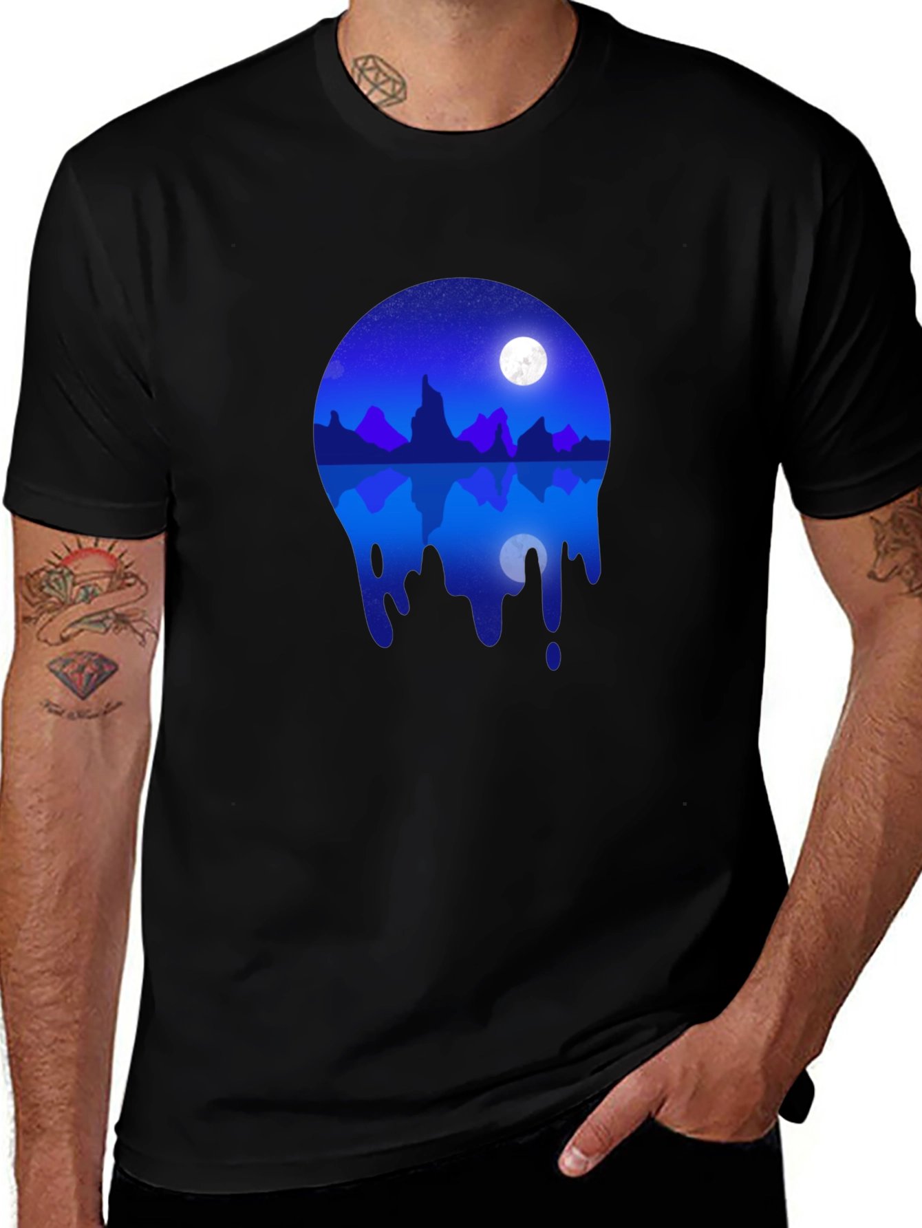 Variant 18 of Night Sky Mountain Reflection Graphic T-Shirt