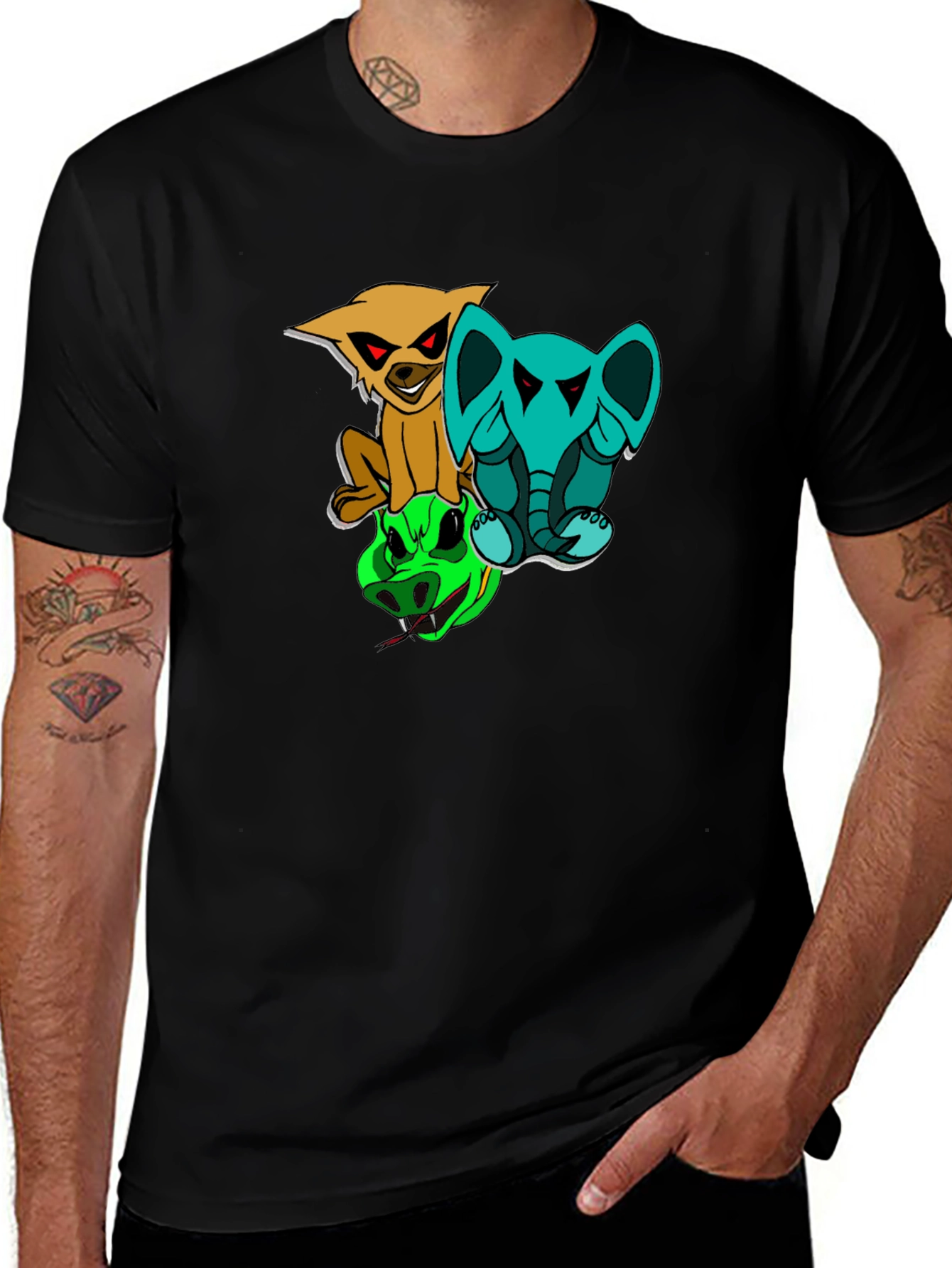 Variant 20 of Cartoon Animals Stacked T-Shirt