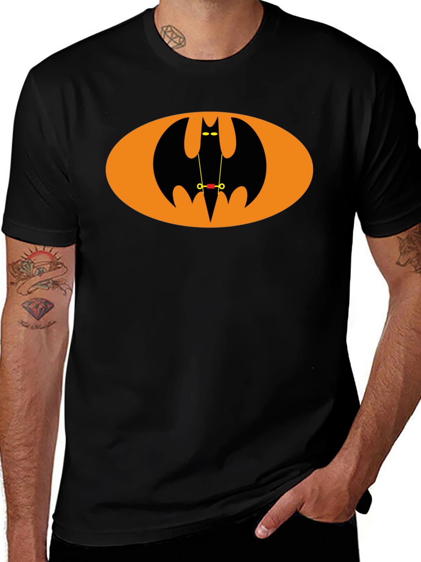 Retro Cartoon Batman T-Shirt - Black Cotton Tee
