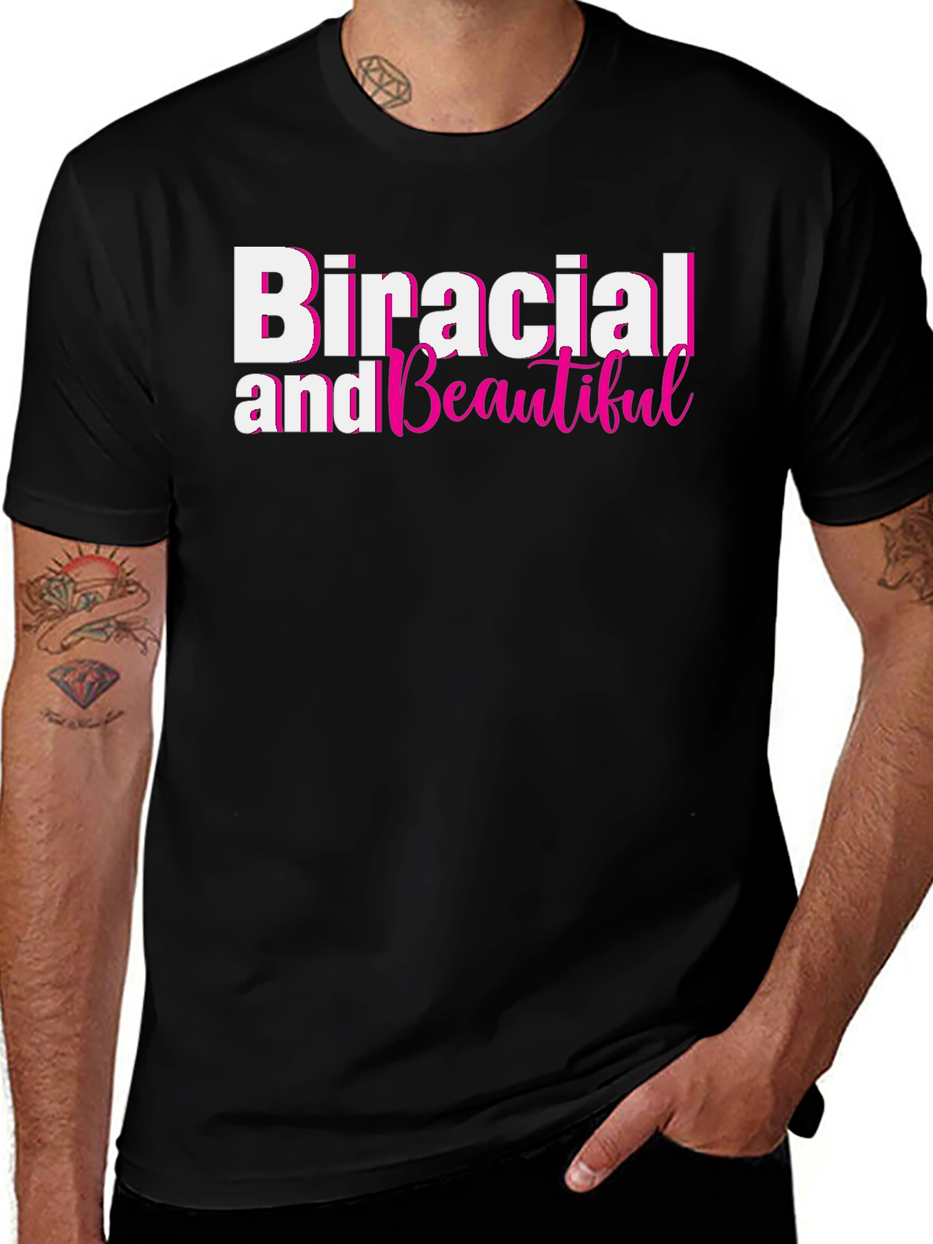 Variant 10 of Biracial and Beautiful Black T-Shirt
