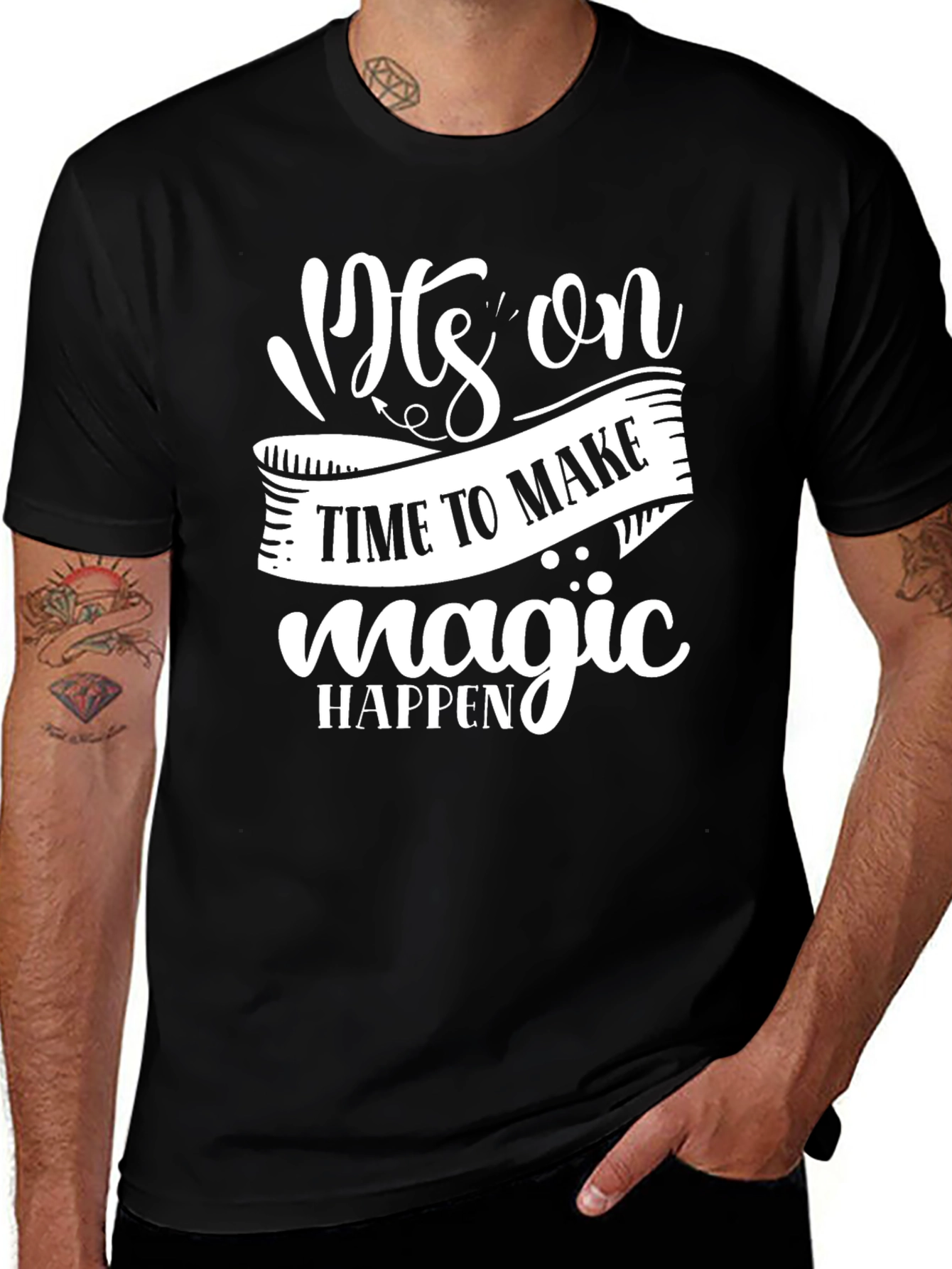 Variant 10 of Time to Make Magic Happen Black Graphic Tee