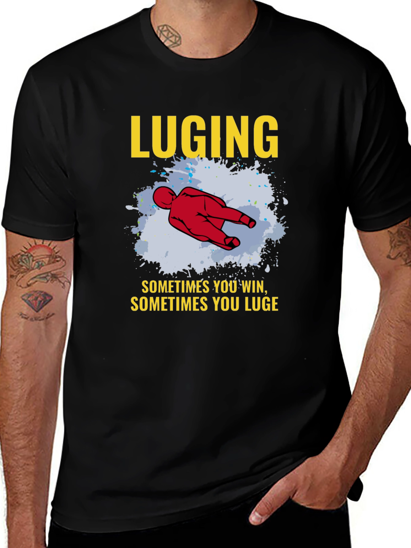 Variant 5 of LUGING T-shirt Sometimes You Win Luge Sledding Tee