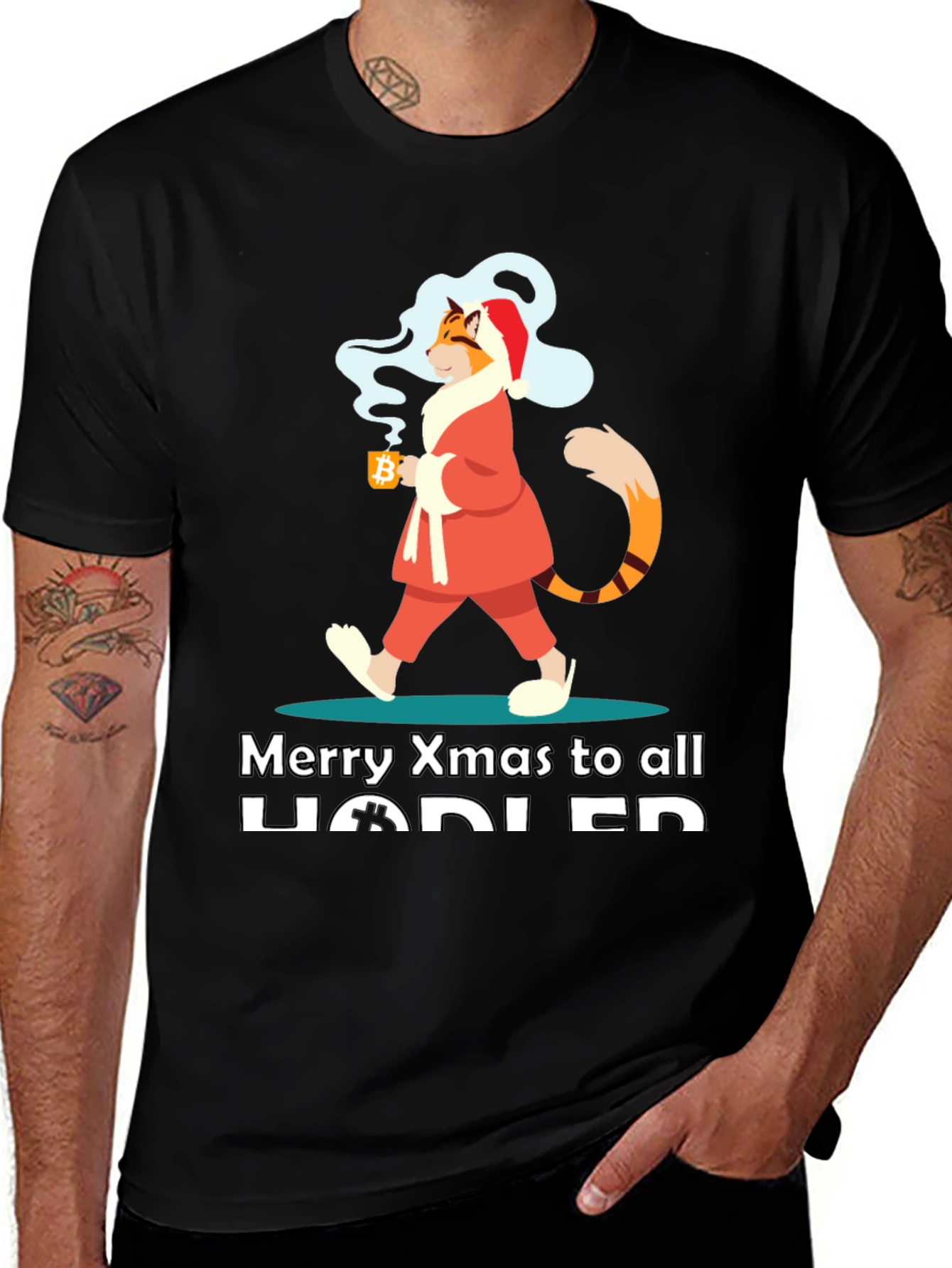 Variant 8 of Crypto Christmas Cat HODLER T-Shirt