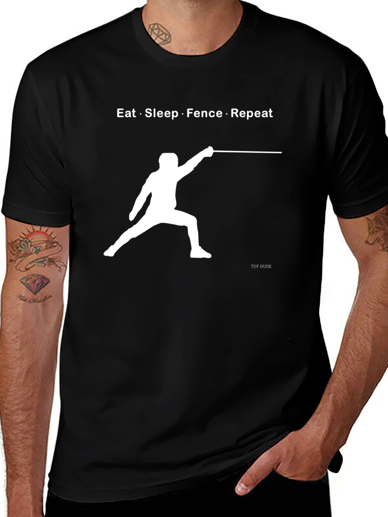Variant 3 of Eat Sleep Fence Repeat T-Shirt