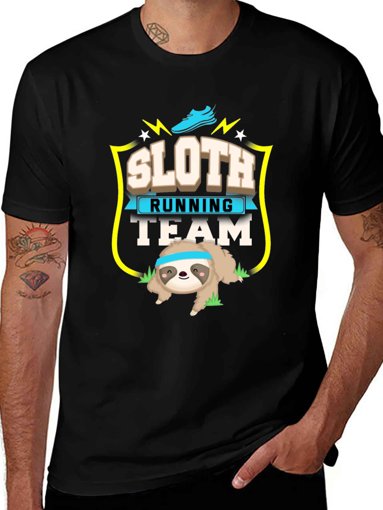 Variant 20 of Sloth Running Team Graphic Tee