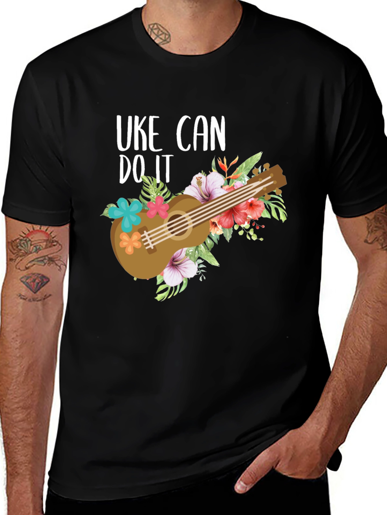 Uke Can Do It T-Shirt Ukulele Hawaiian Graphic Tee