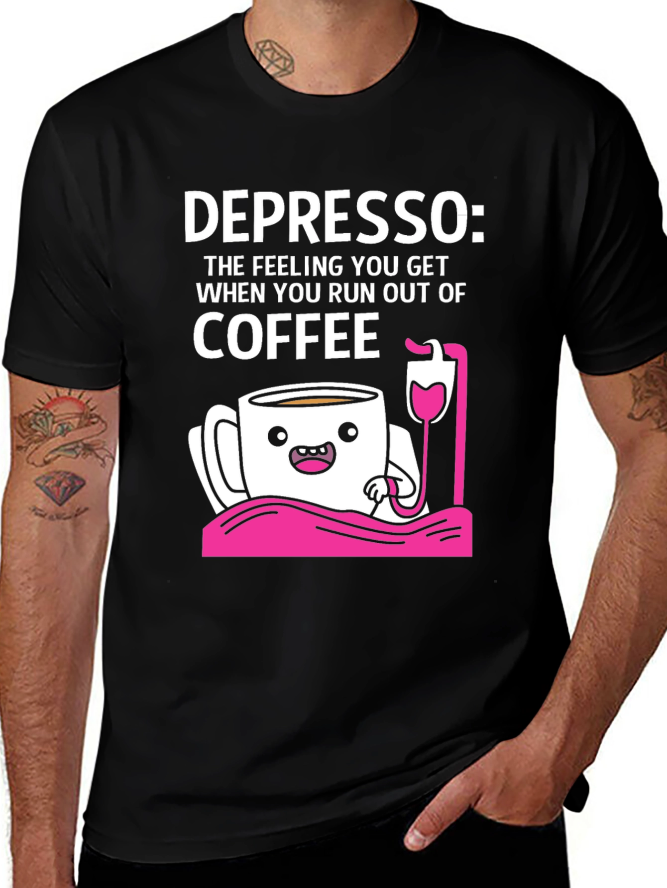 Variant 30 of Depresso Coffee T-Shirt - Funny Caffeine Lover Tee