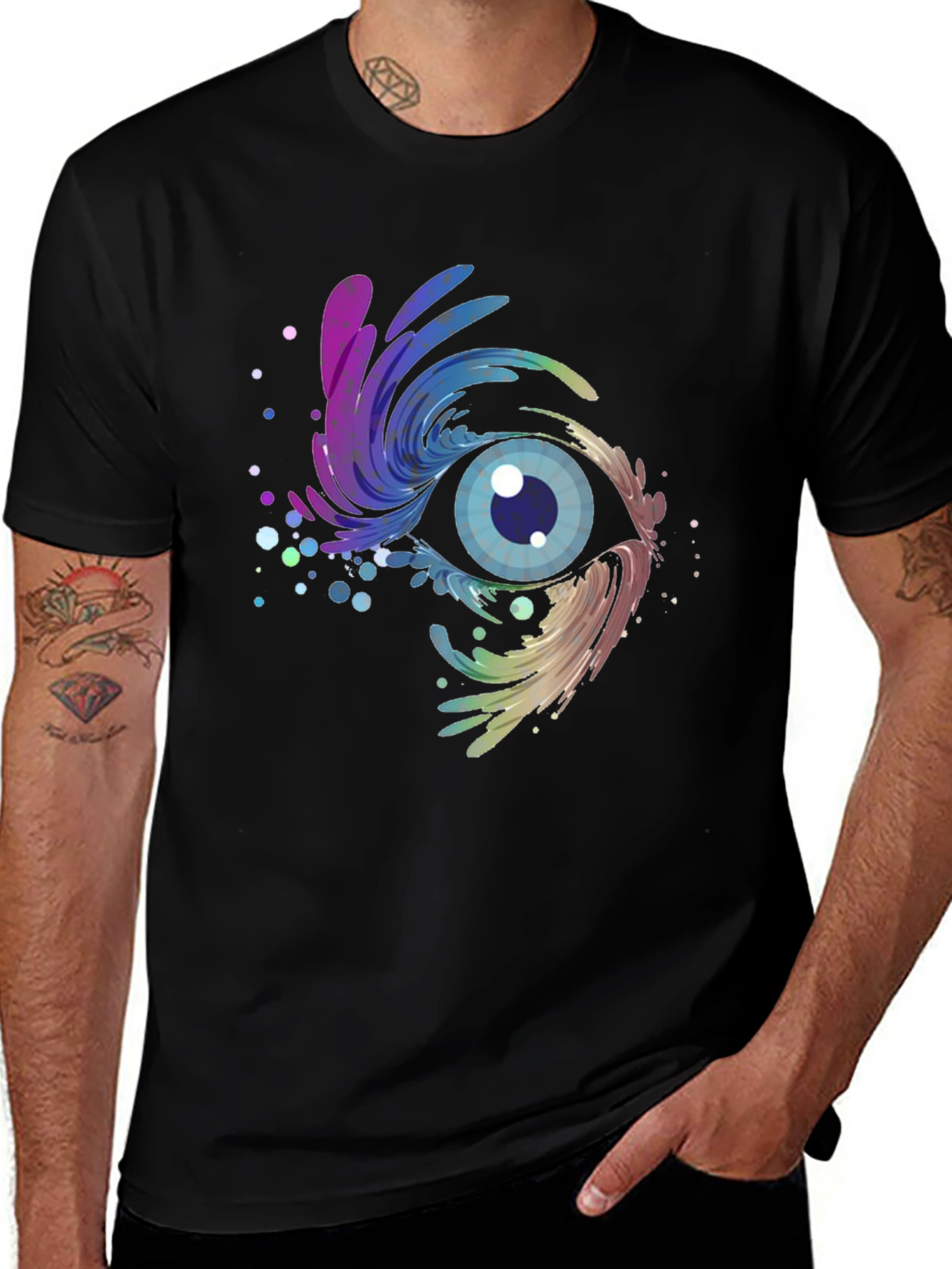 Variant 5 of Eye Graphic Black T-Shirt - Unique Art Design