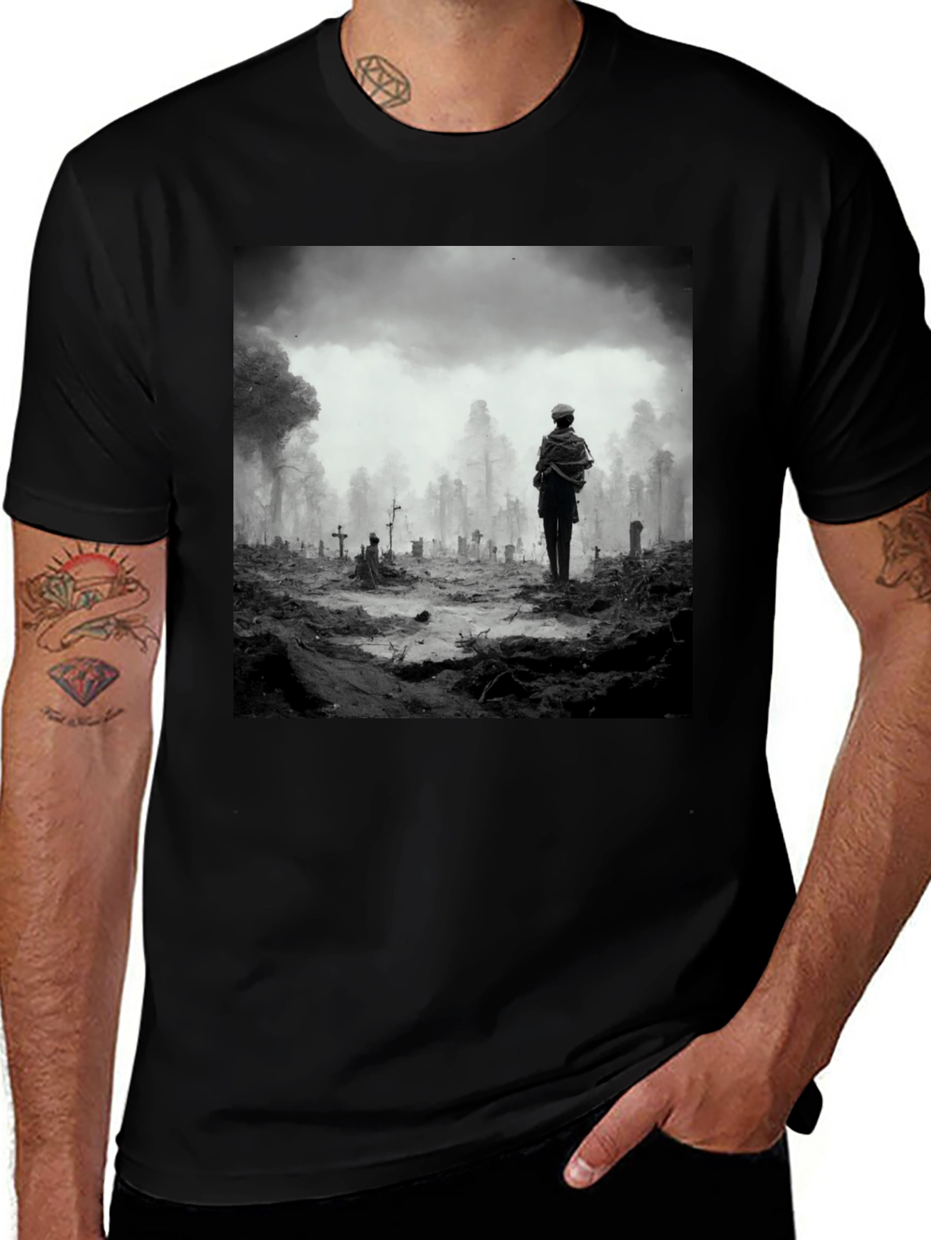 Variant 16 of Eerie Cemetery Graphic T-Shirt