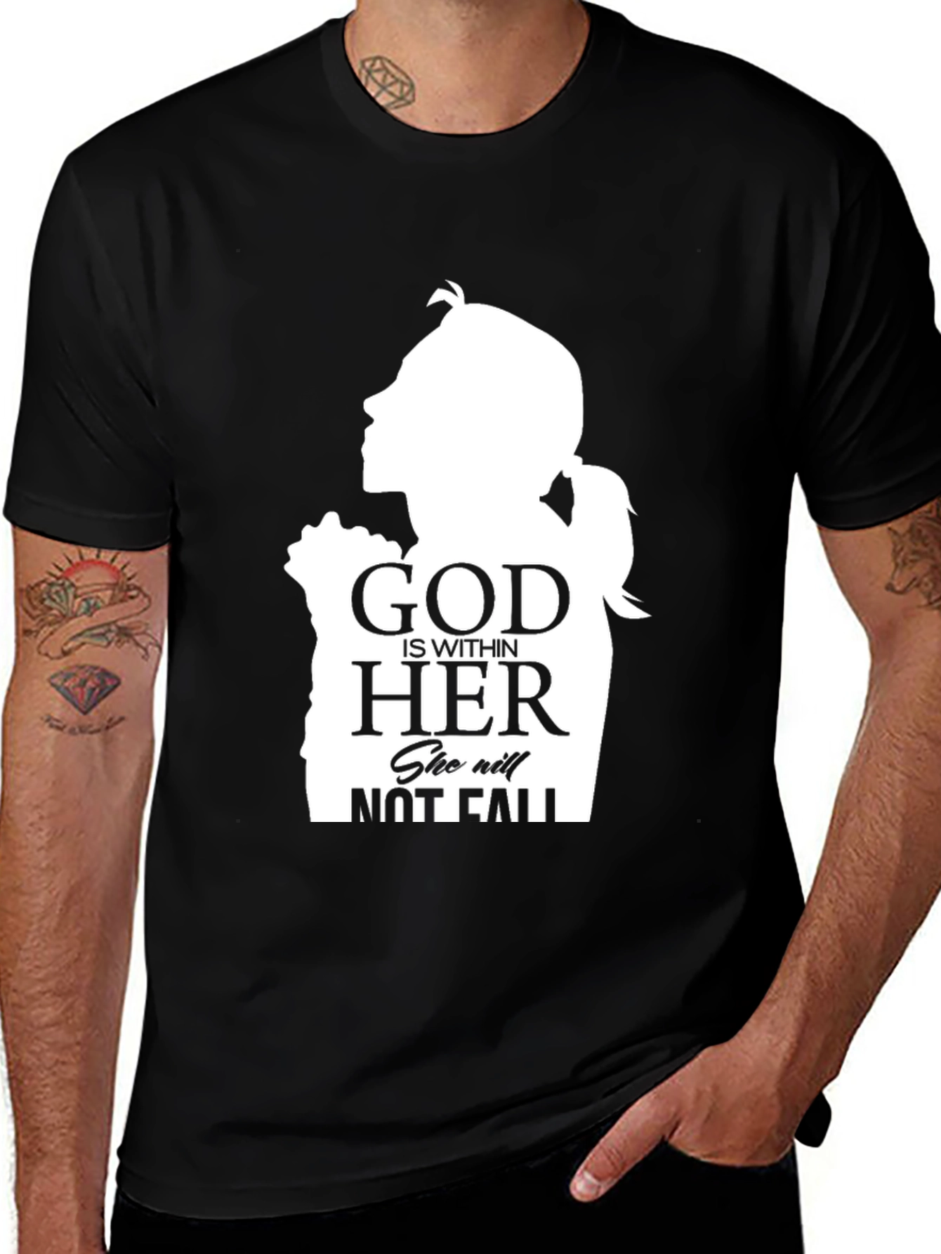 Variant 13 of Faith-Inspired Graphic Tee - God Is Within Her