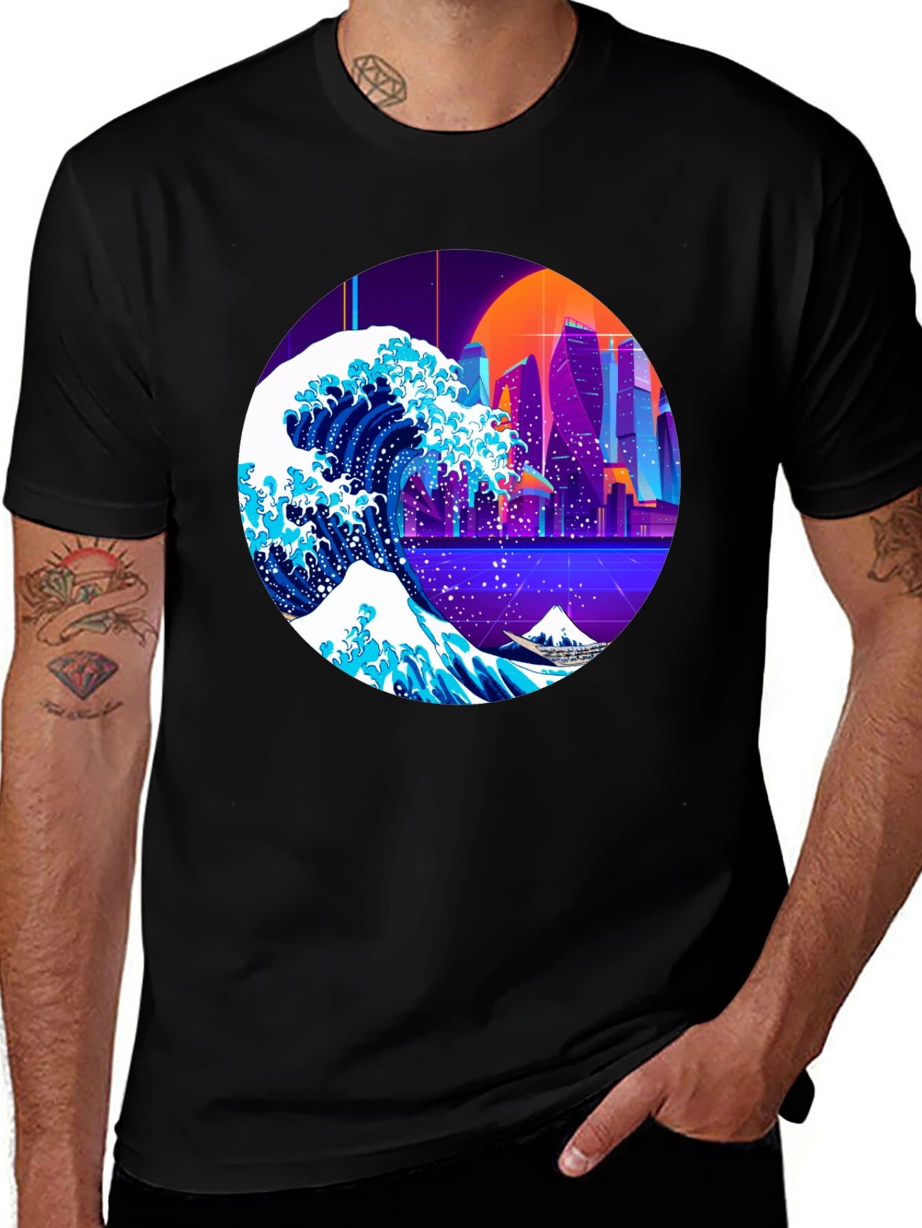 Variant 29 of Retro Wave City Tee