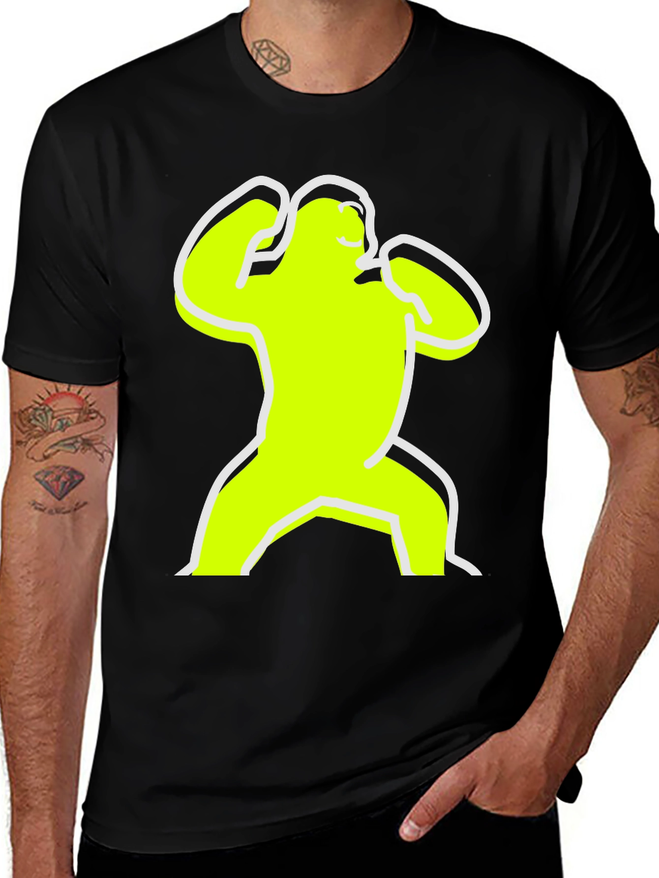 Variant 28 of Black T-Shirt - Cartoon Graphic