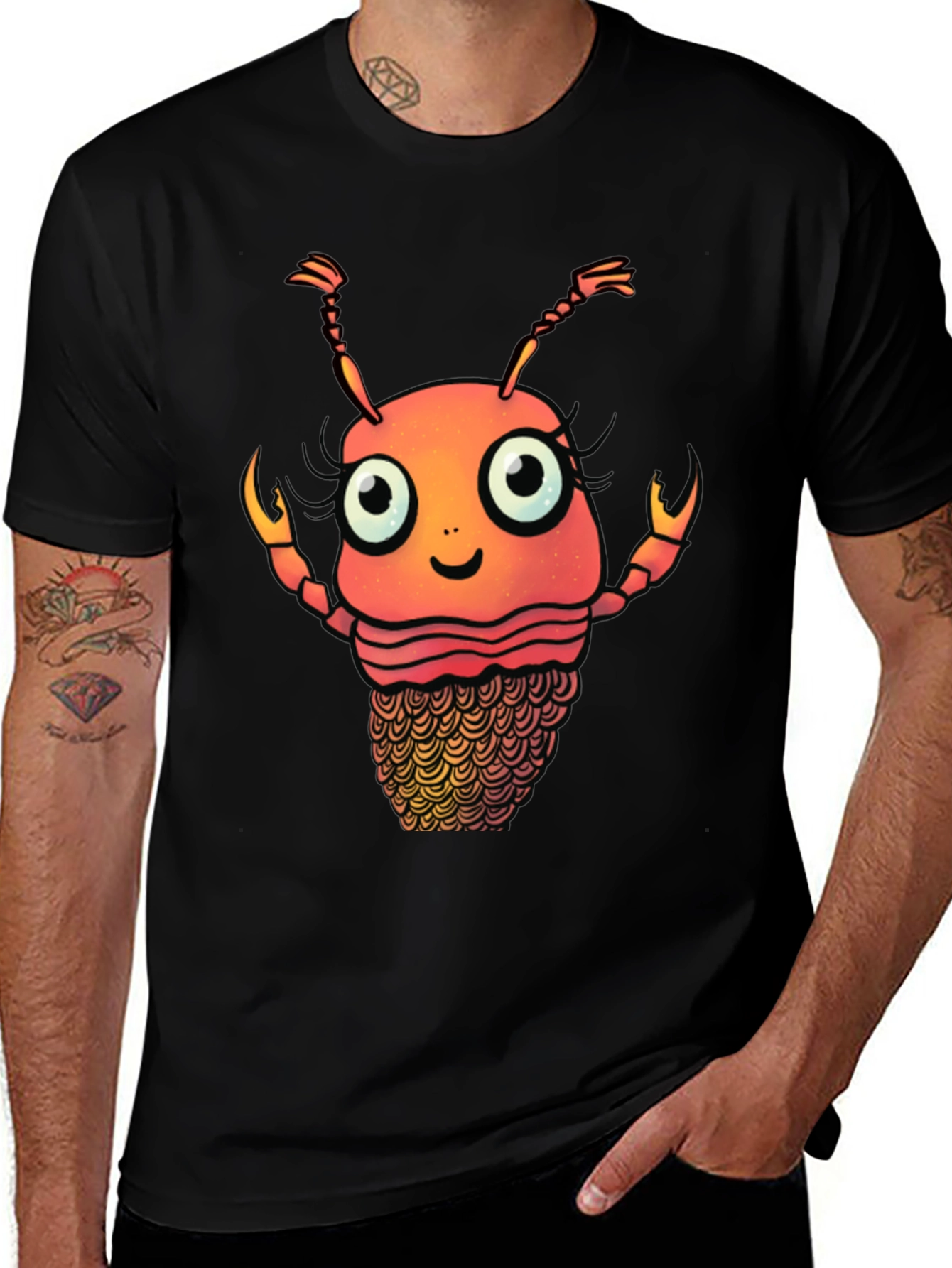 Variant 18 of Funny Cartoon Lobster Graphic T-Shirt