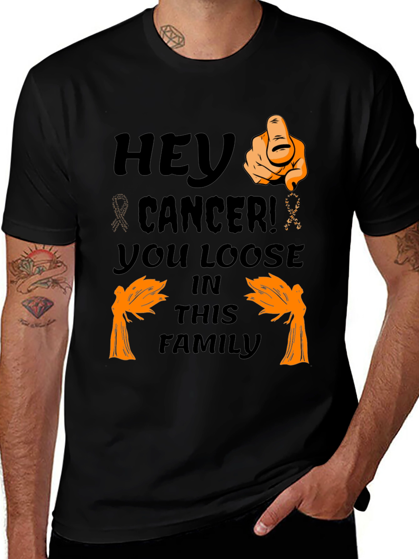 Variant 21 of Hey Cancer! Awareness Graphic Tee