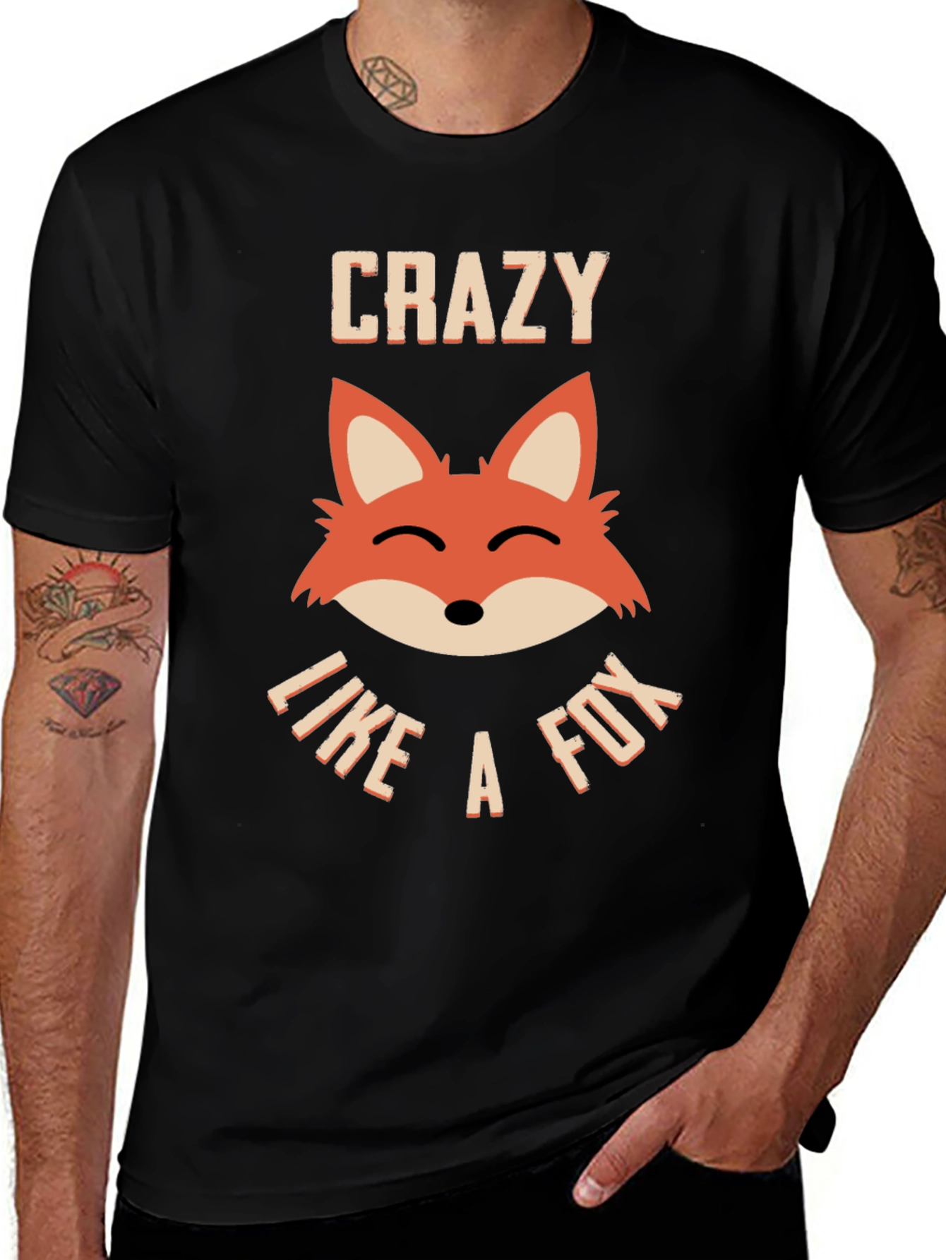 Variant 11 of Crazy Like a Fox Graphic Tee - Black