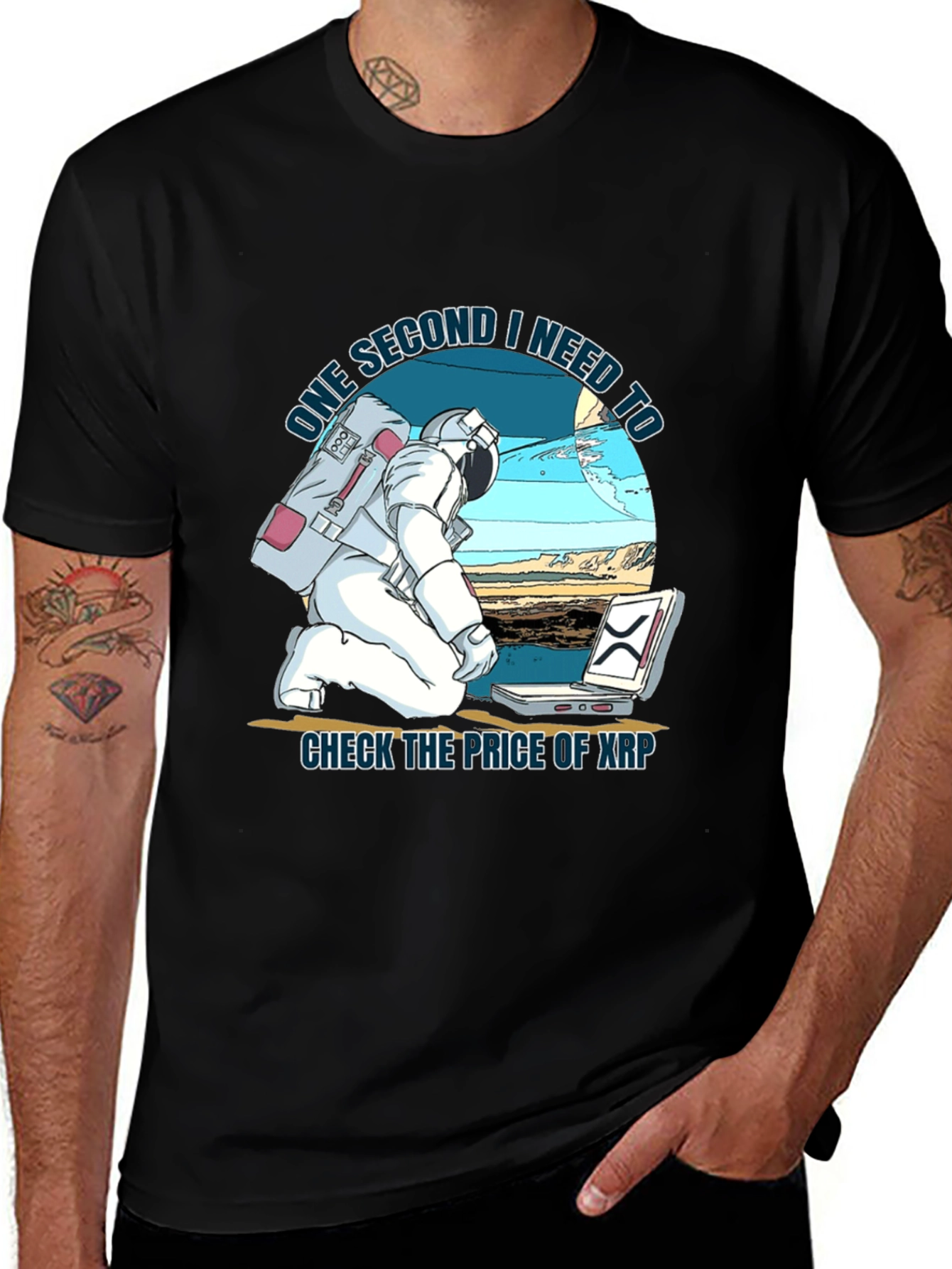 Variant 16 of Astronaut XRP Price Check T-Shirt