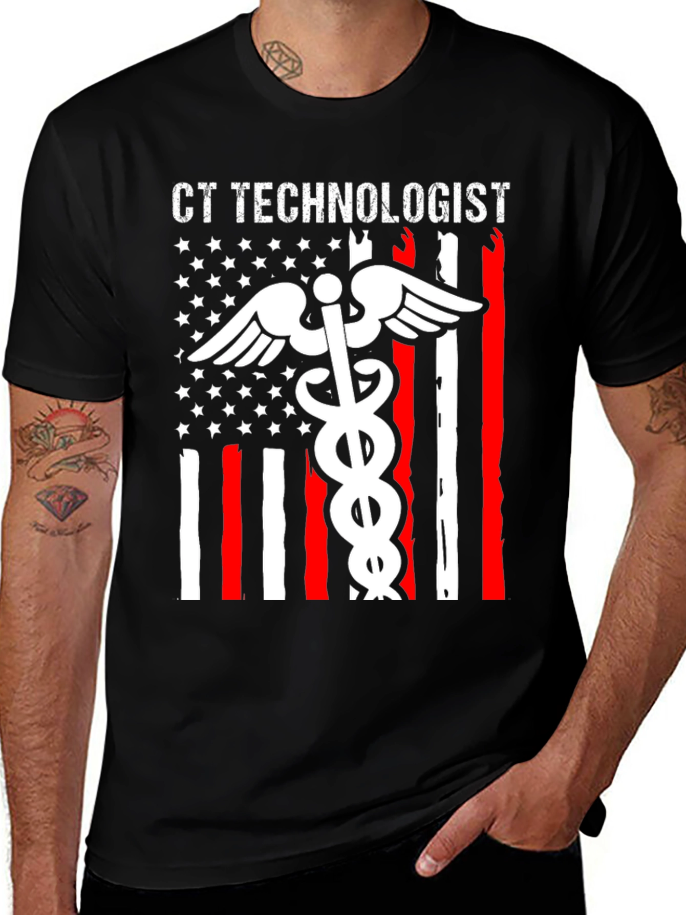 CT Technologist American Flag Graphic Tee
