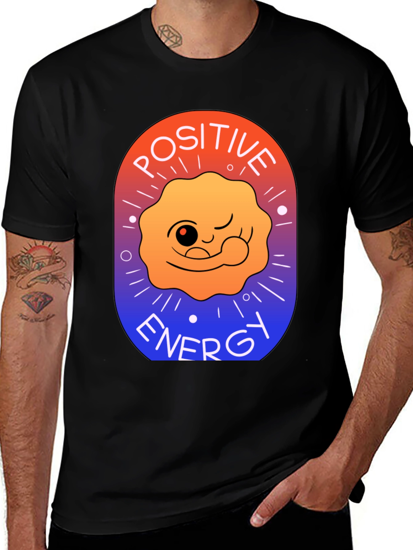 Variant 6 of Positive Energy Graphic T-Shirt - Soft Cotton Blend