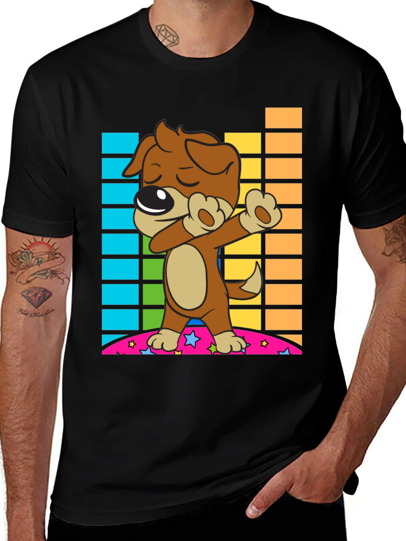 Variant 18 of Dabbing Dog T-Shirt - Cool Cartoon Graphic Tee