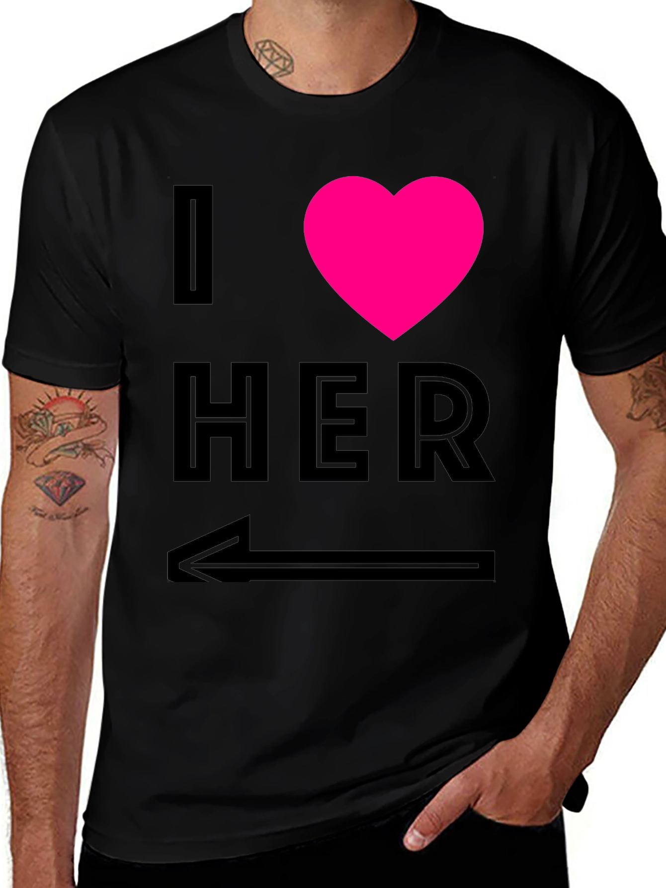 Variant 4 of I Heart Her - Novelty Graphic T-Shirt